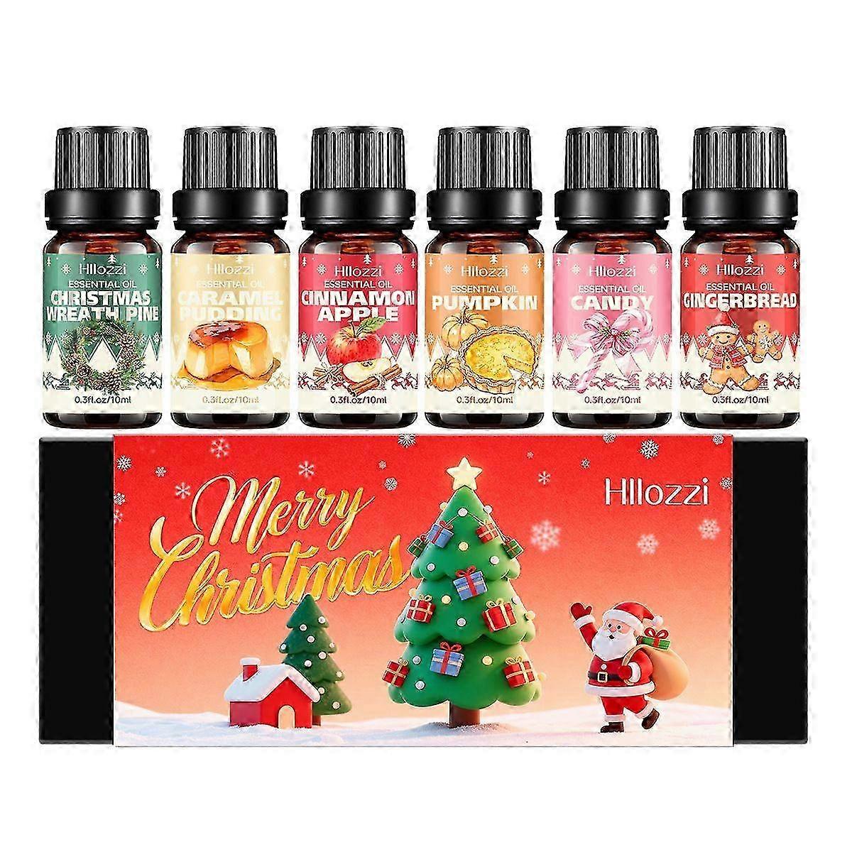 Christmas Fragrance Oil Set, Winter Essential Oils for Diffuser, Candle Making - Holiday Diffuser Oils Gift Set