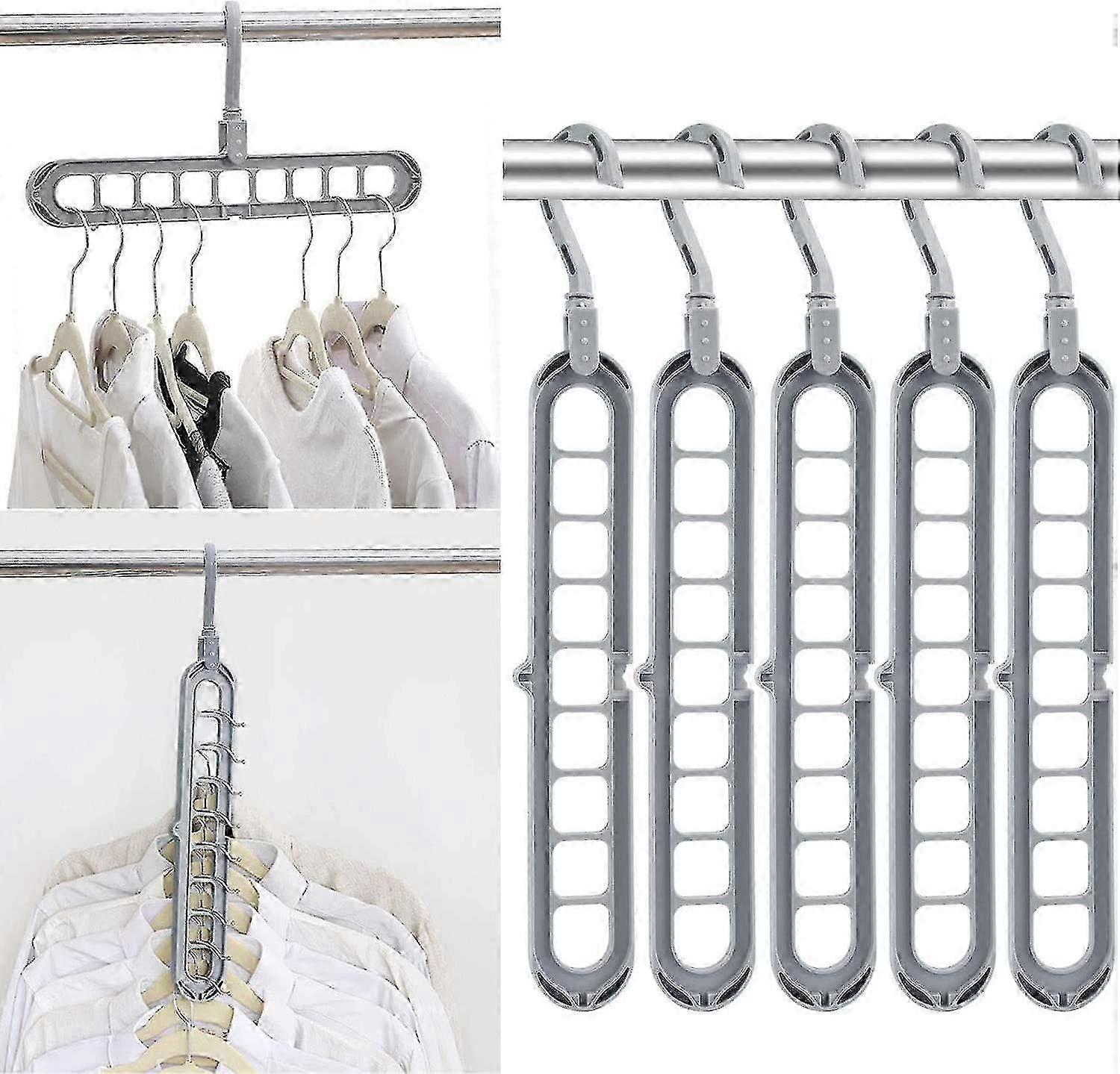 Premium Plastic Hanger Organizer with S-Shape Opening, 360° Swivel Hook & Multifunctional Design