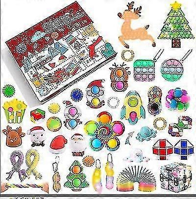 Christmas Countdown Calendar Blind Box Set Decompression Christmas Countdown Blind Box Gift Toy Style 2 @BUGU