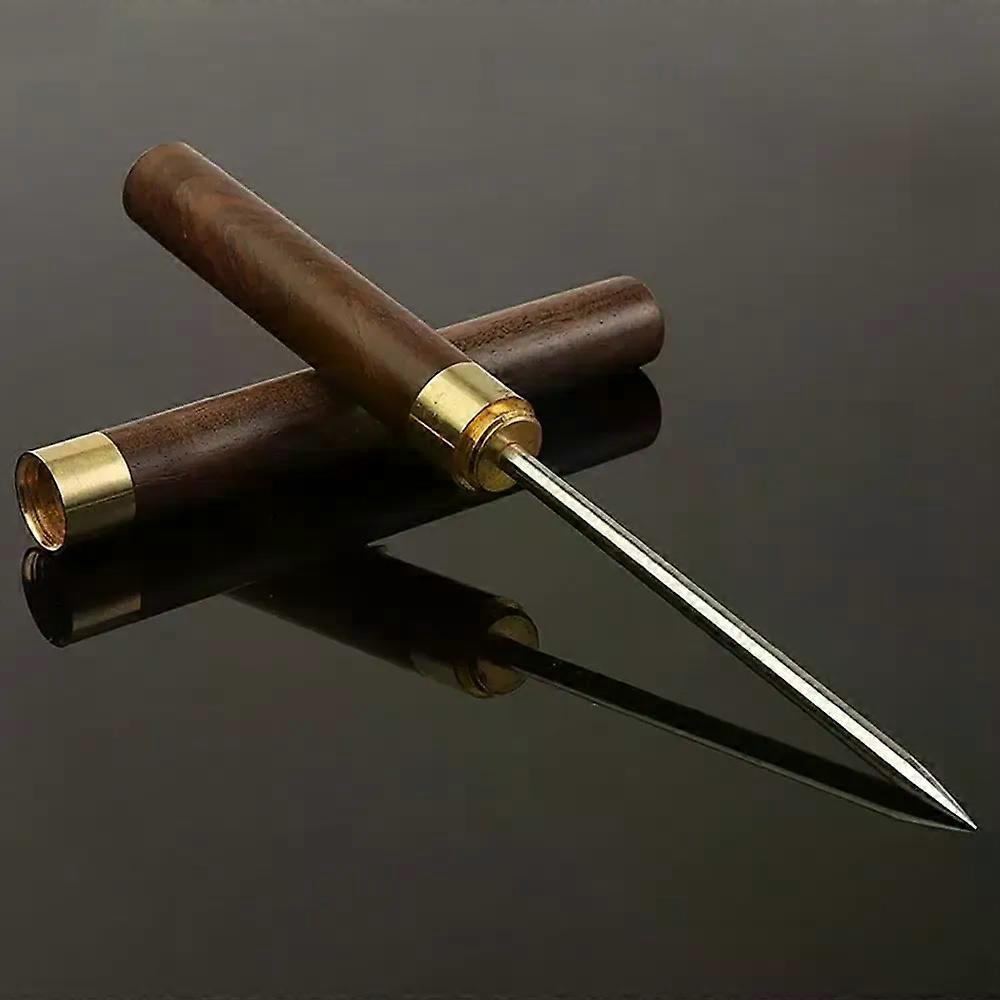 Breaking Ice Three Pronged Stainless Steel Ice Pick with Safety Wood Handle Ice Crusher Tool Ideal for Bars Bartender