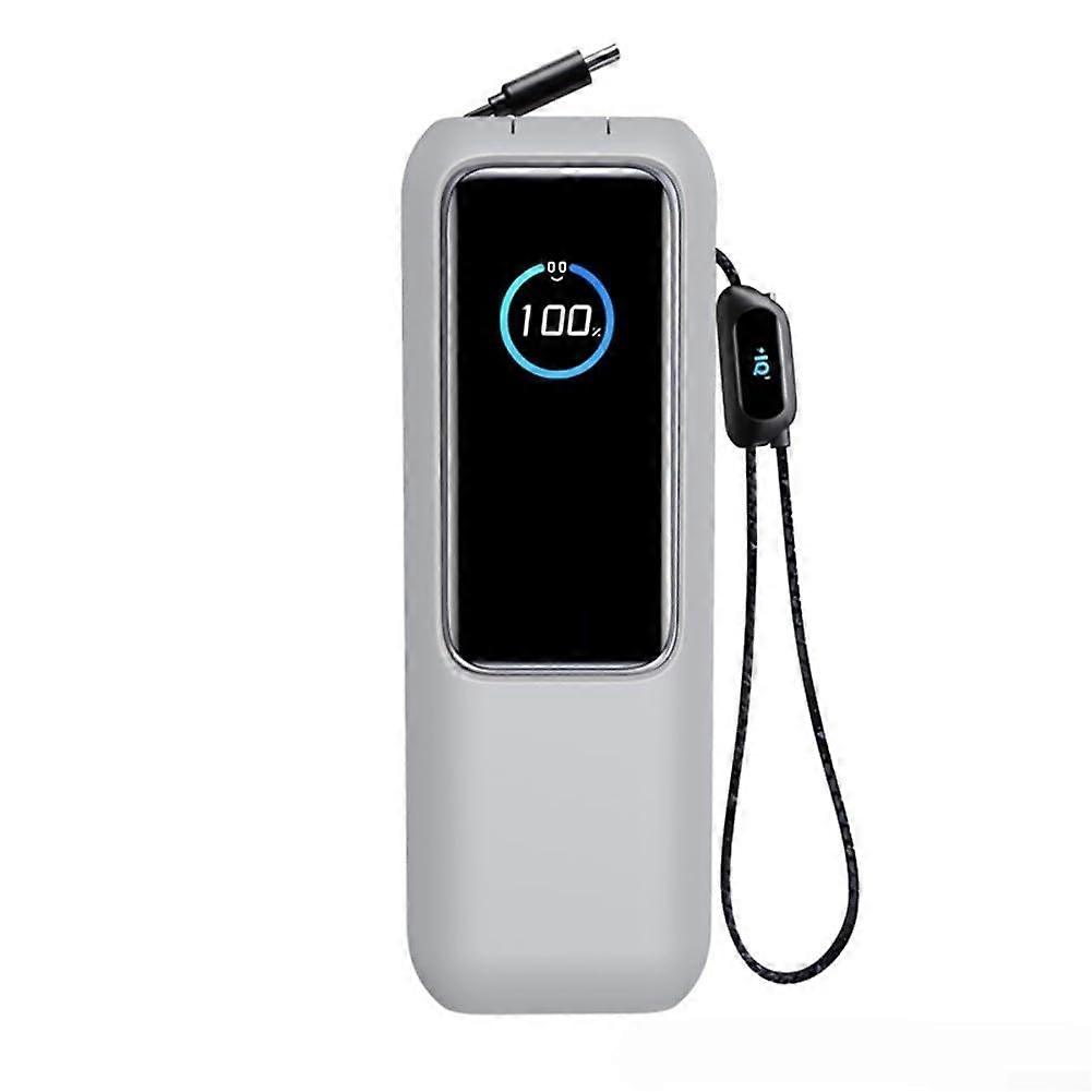 Silicone Case for Power Bank With Anti Dust and Easy Access to Connectors Gray