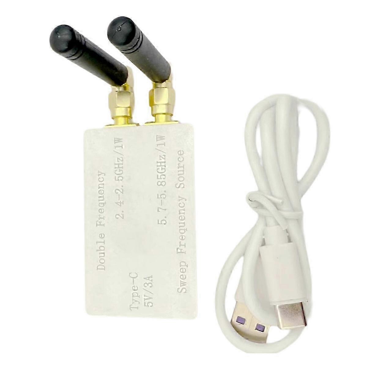 1W WiFi Bluetooth Dual Frequency Sweep Signal Source VCO RF Generator 2.4ghz 5.8ghz Dual Antenna SZRH