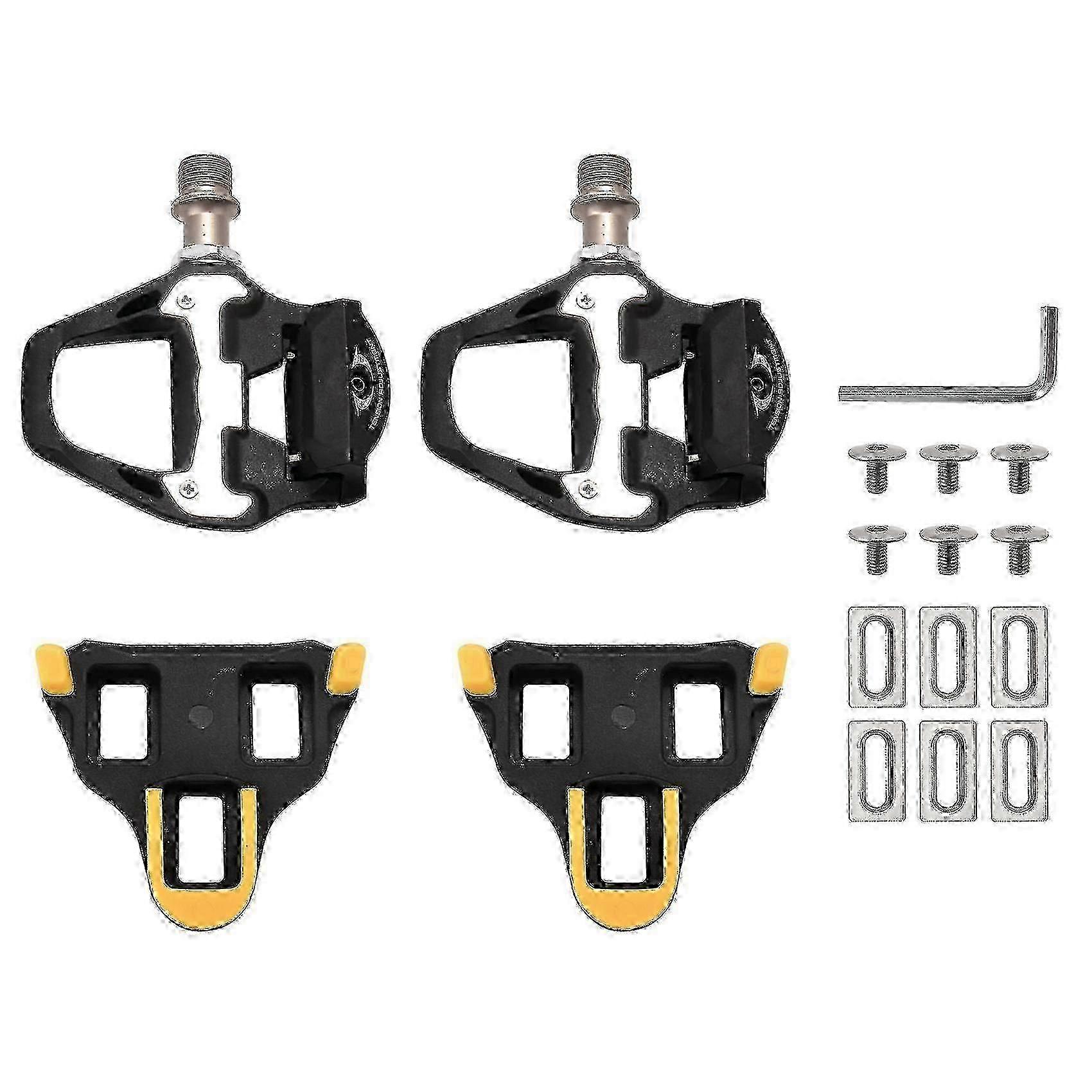 Road Bike Clipless Pedals SPD SL Compatible Self-Locking Bicycle Pedals Kit