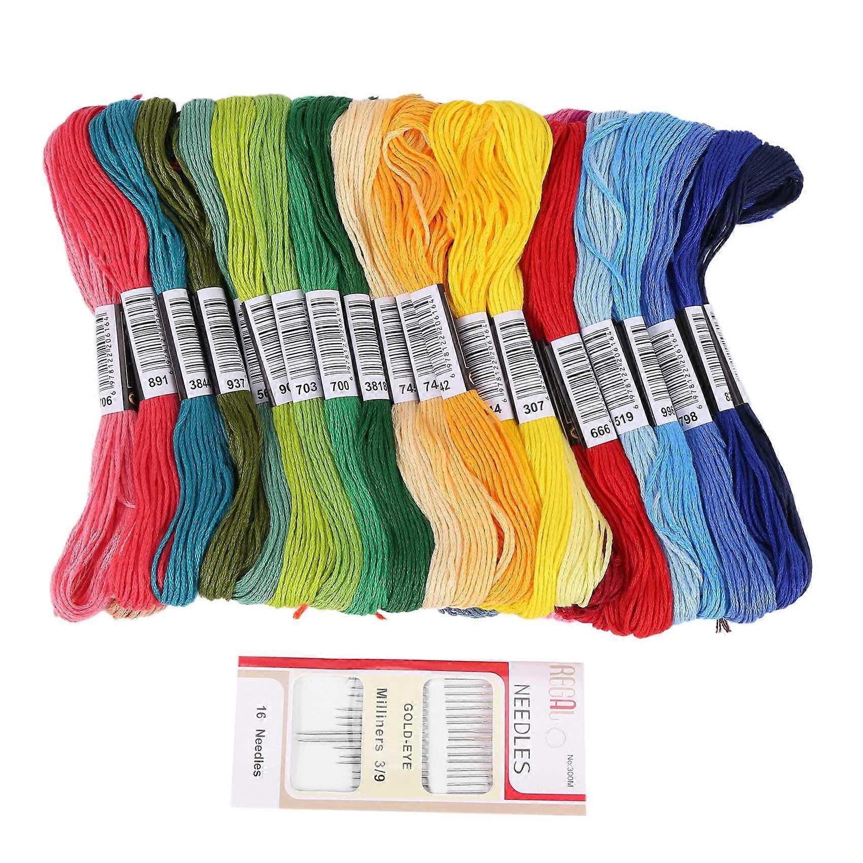 50 Skeins Embroidery Floss Thread Bracelet String with Needles for Friendship Bracelet