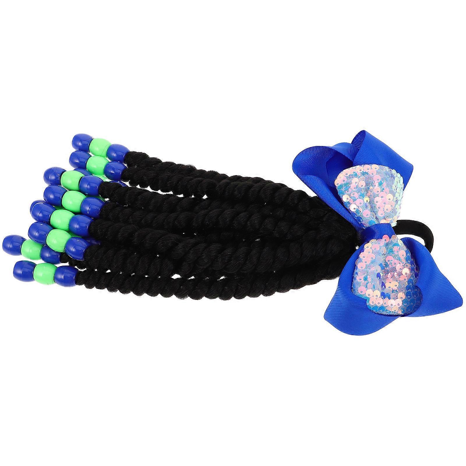 Children Ponytail Extension for Decoration with Beaded Bowknot Design 1 Piece