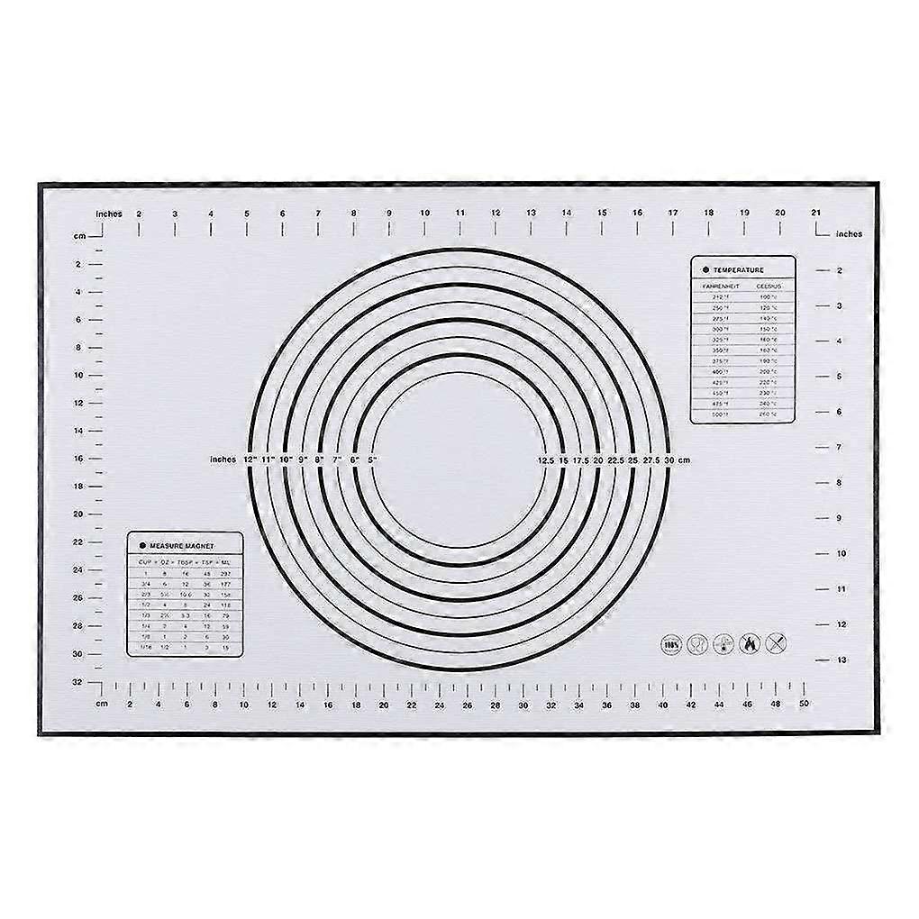 Silicone Pastry Mat, Large Non Stick Dough Rolling Mat with Measurements for Pie Crust, Pasta, Pizza, Cookies (Black, 24 x 16 Inch)