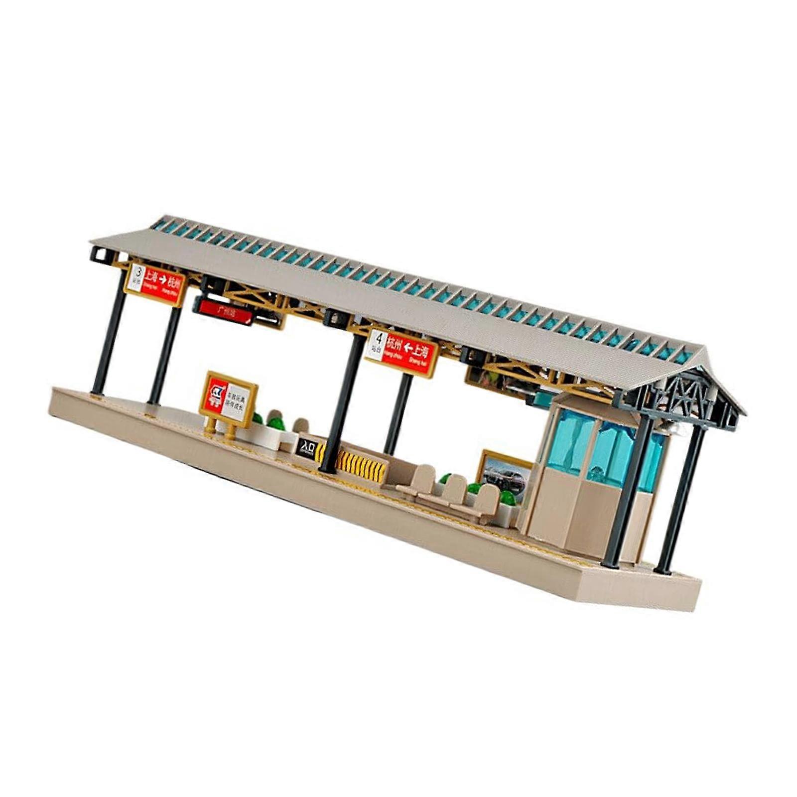 Miniature Unassembled Metro Station Building Model Set 1/64 Scale Railway Dioramas DIY Craft Project For Hobbyists Multicolor