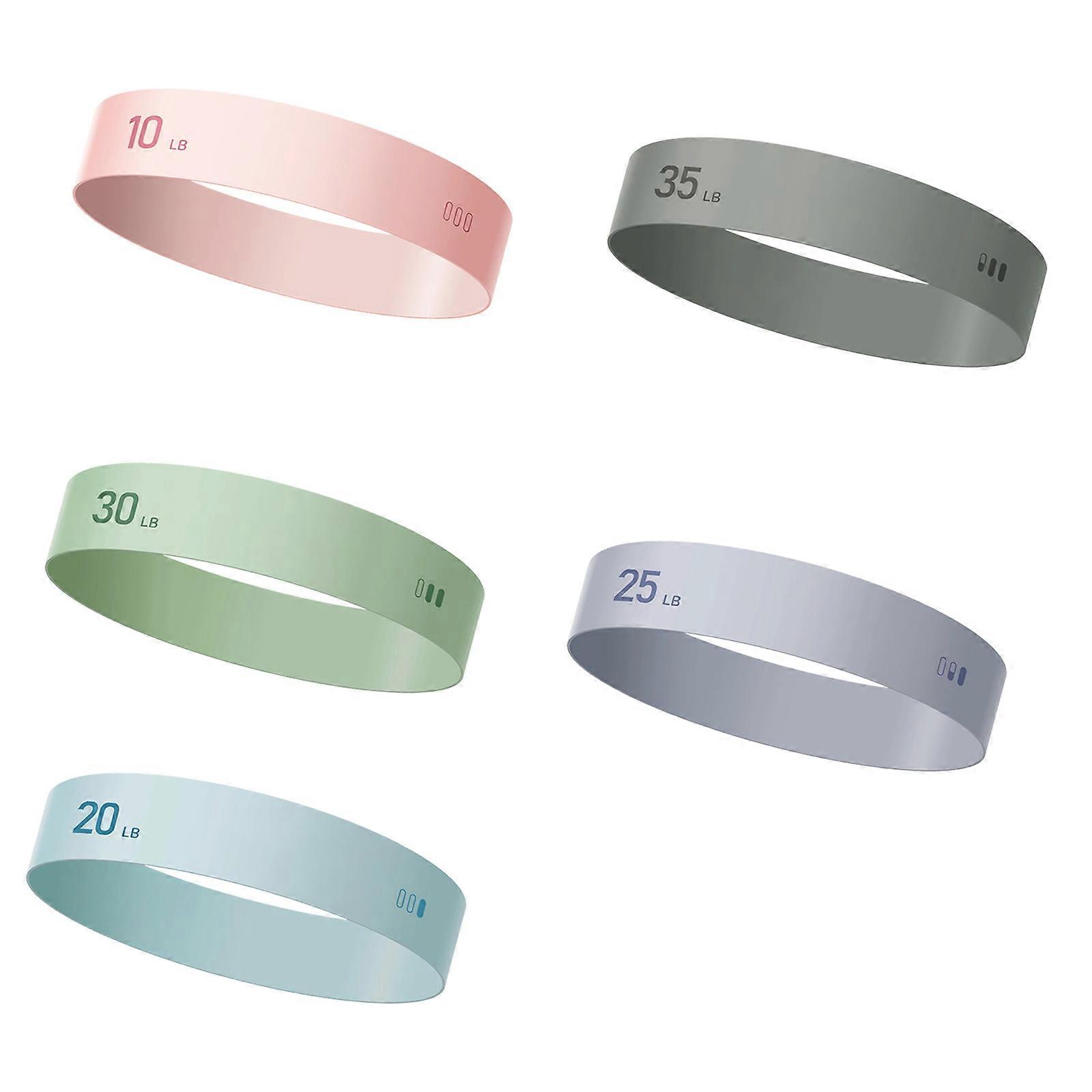 5lots Antislip Exercise Loop Band Color Indicated Resistance Latex Tube With Travel Pouches Multicolor