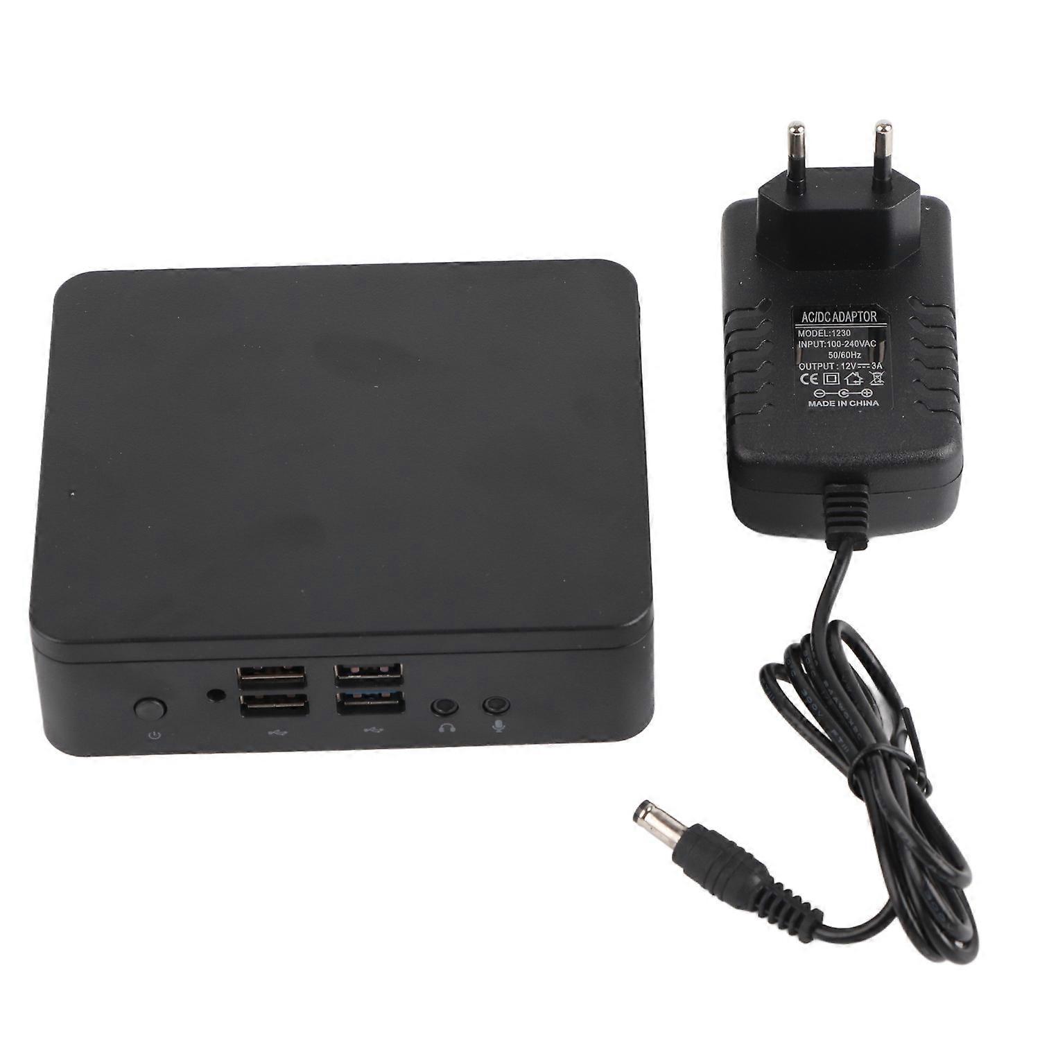 Fanless Mini PC 4GB RAM 64GB SSD 4K Output HD VGA Output Gigabit USB3.0 Mini Computer for Win10 Disp