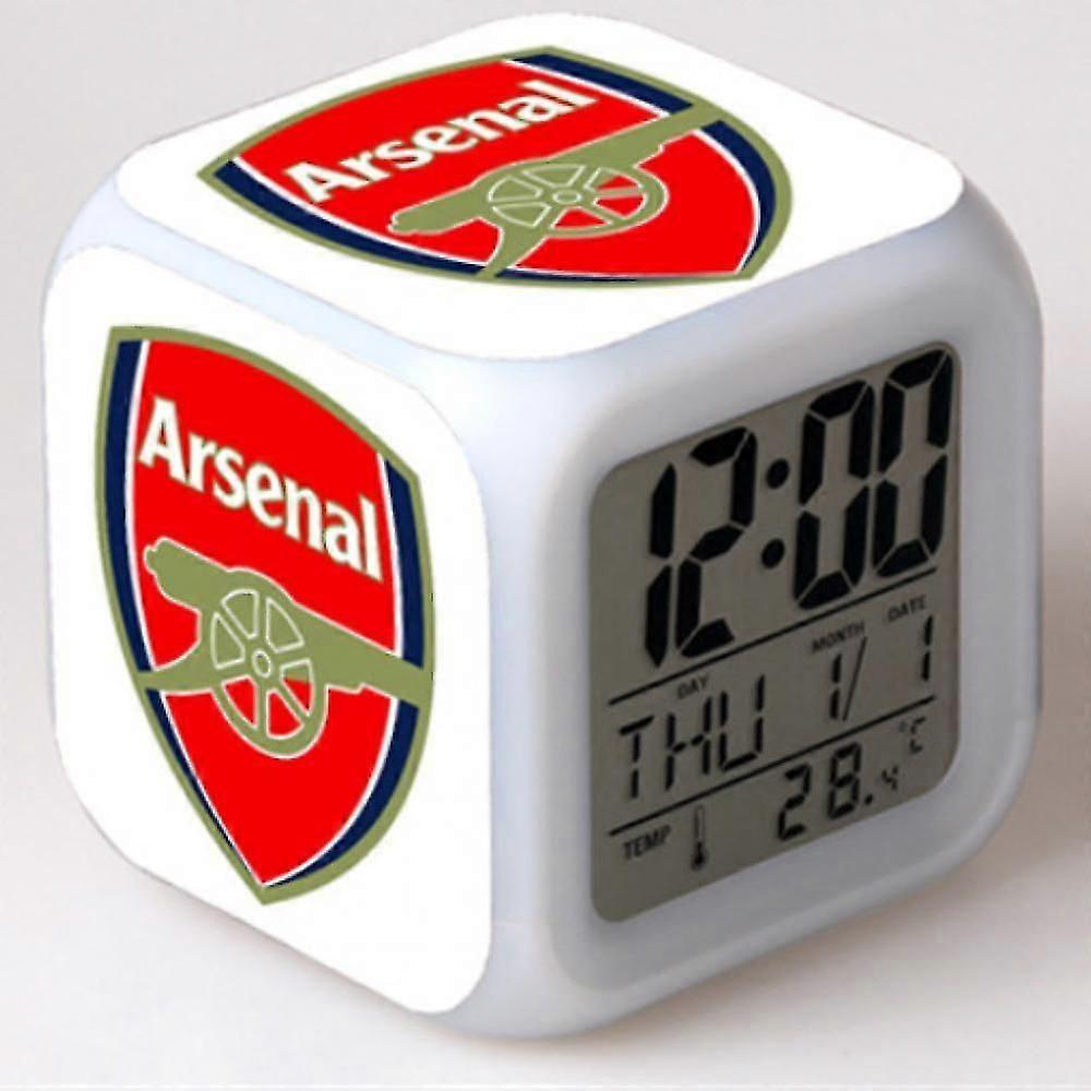 SSRGV Football League Colorful Alarm Clock, LED Digital Color Changing Square Alarm Clock, Creative Alarm Clock Giveaway Gift (shape A)