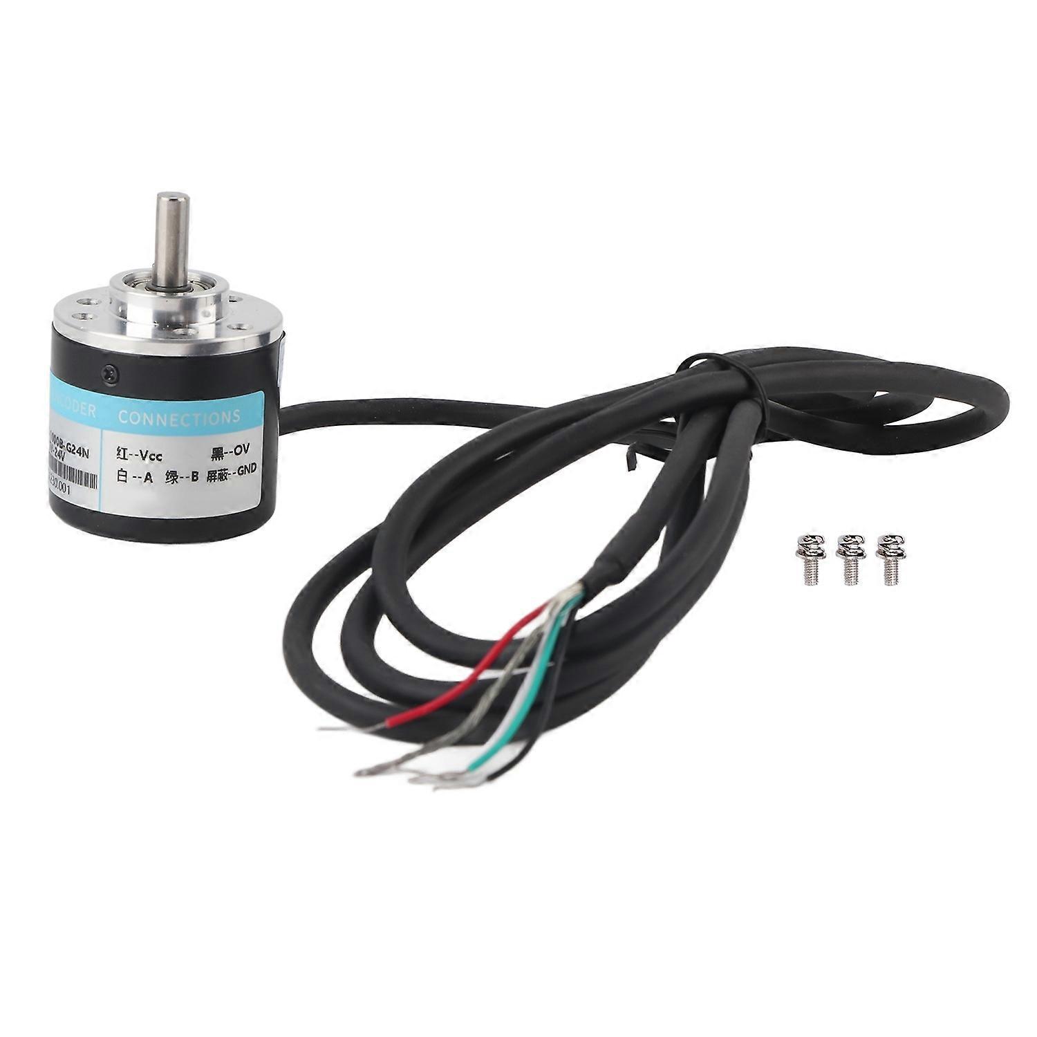 Encoder 5‑24V DC AB 2 Phase Incremental Rotary Solid Shaft Encoder for Office Automation Engineering