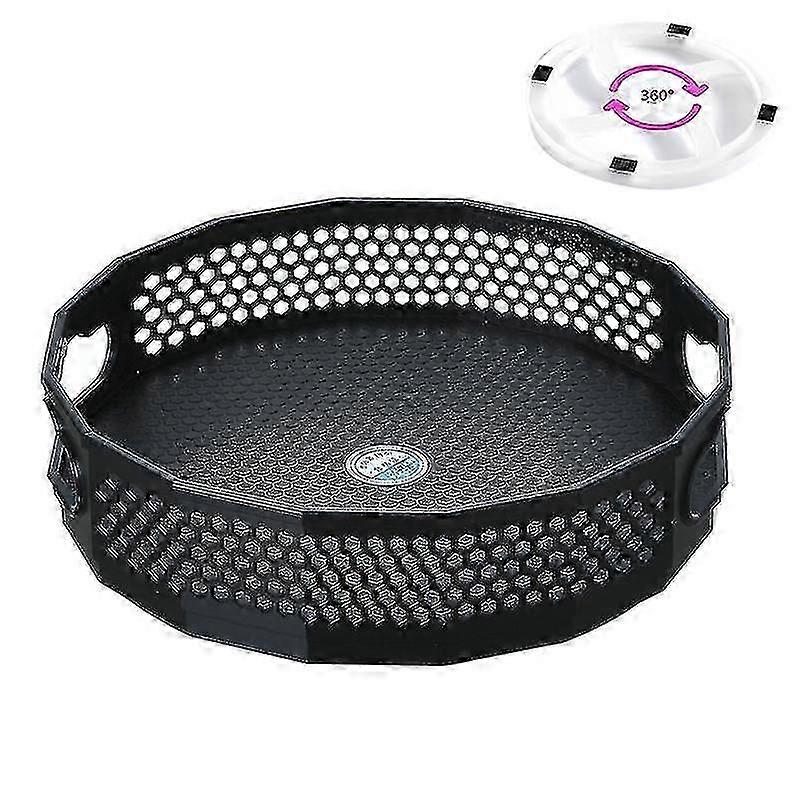 Ράφι αποθήκευσης κουζινών 360 βαθμός περιστρεφόμενος δίσκος δοχείων ραφιών πλαστικός δίσκος καρυκευμάτων Χ