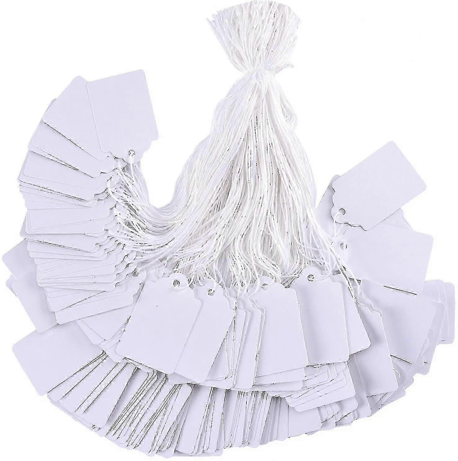100pcs witte prijskaartjes met string voor sieraden kleding display prijs