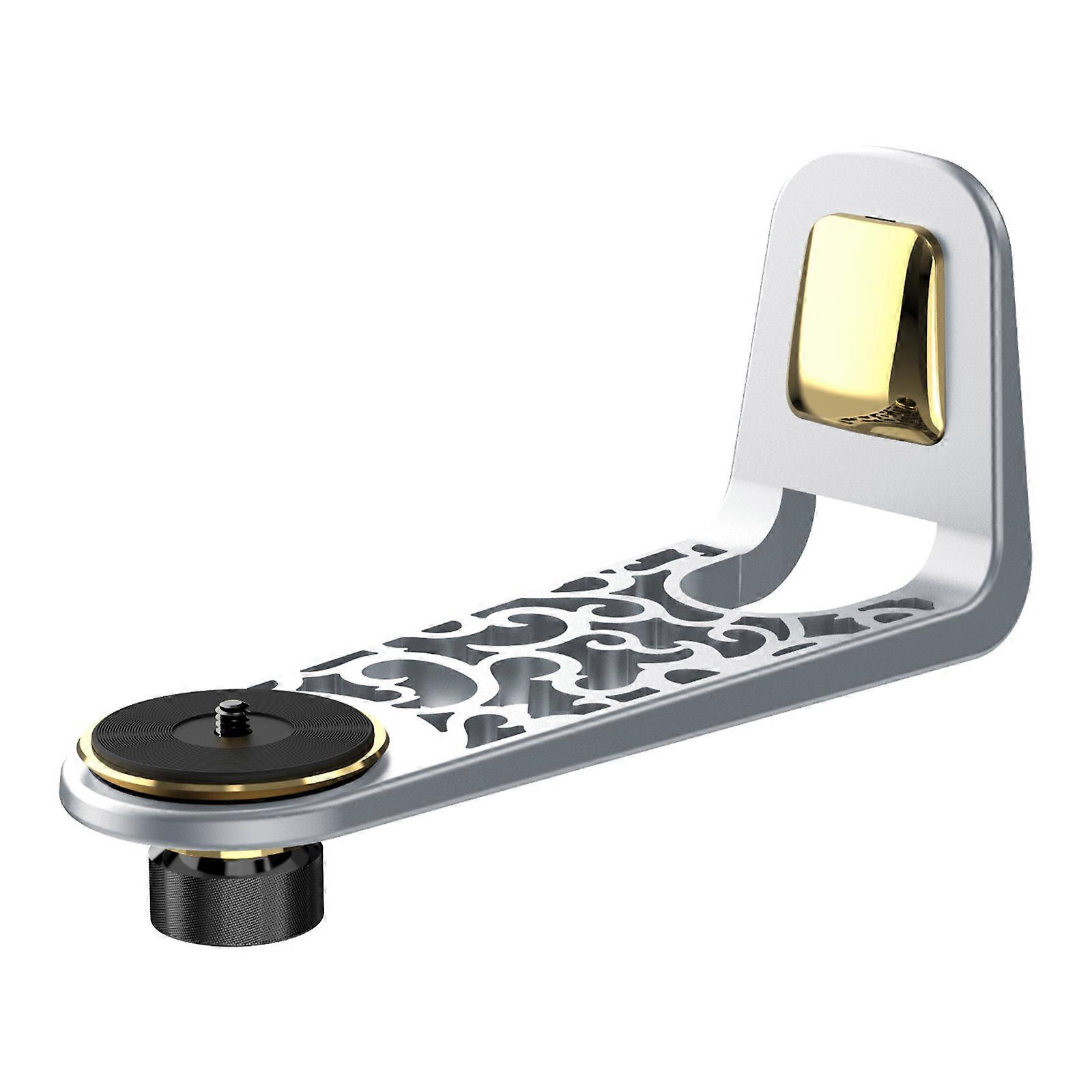 Supporto per staffa per montaggio a parete per proiettore a forma di L Rack di stoccaggio in lega di alluminio con rotazione regolabile a 360 gradi grigio argento