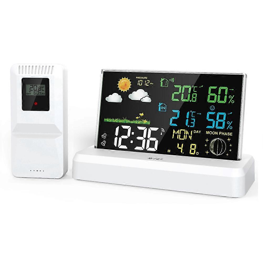 VA Color Screen Digital Weather Station Forecast Weather Station Radio Clock Home Hygrothermograph EU Plug B