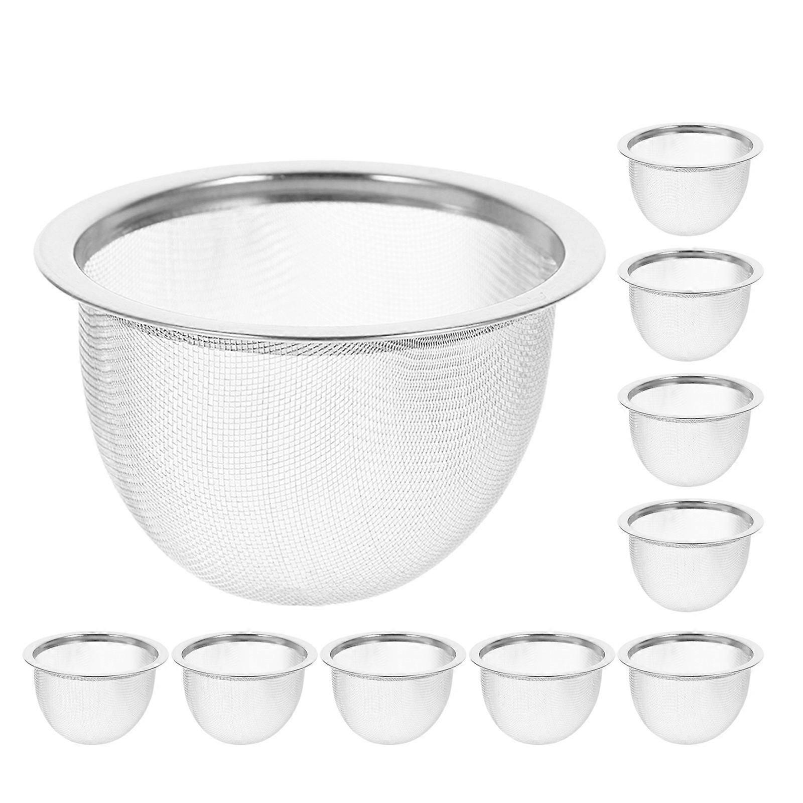 Stainless Steel Tea Filter Mesh Tea Infuser for Teapot 10Pcs