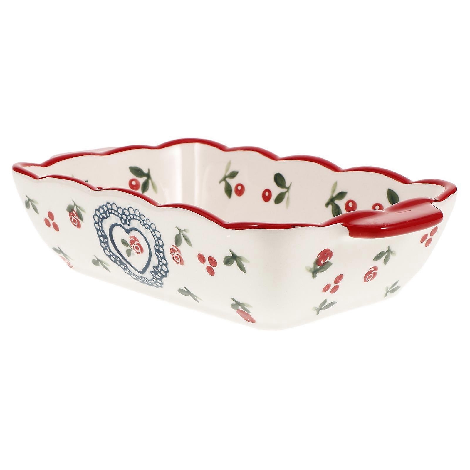 Ceramic Baking Dish Roasting Pan for Cooking Deep Pie Pan Multi-Use