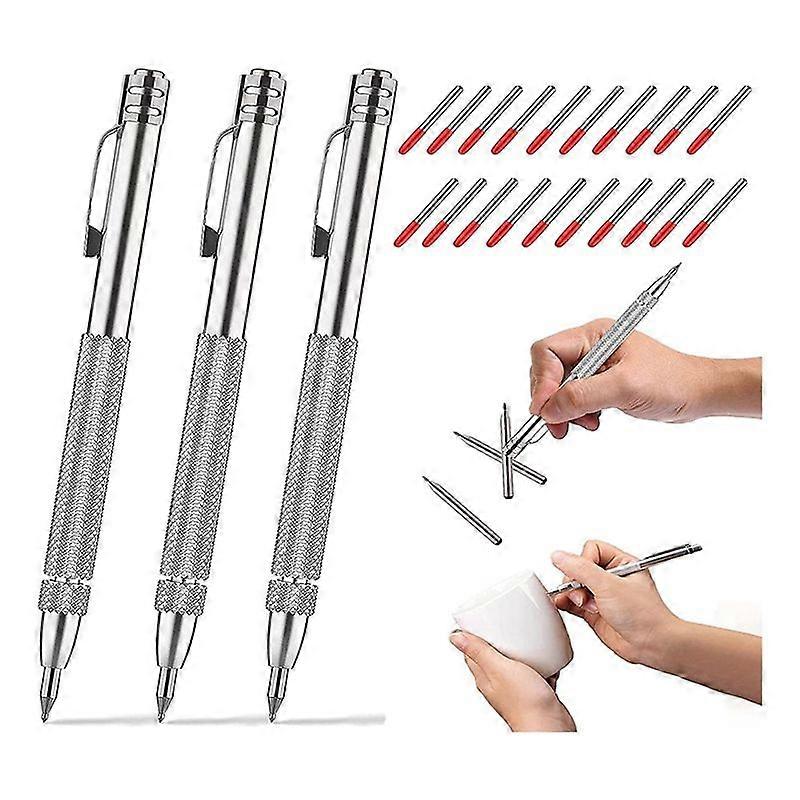 Tungsten Carbide Scriber with 20 Replacement Marking Tip