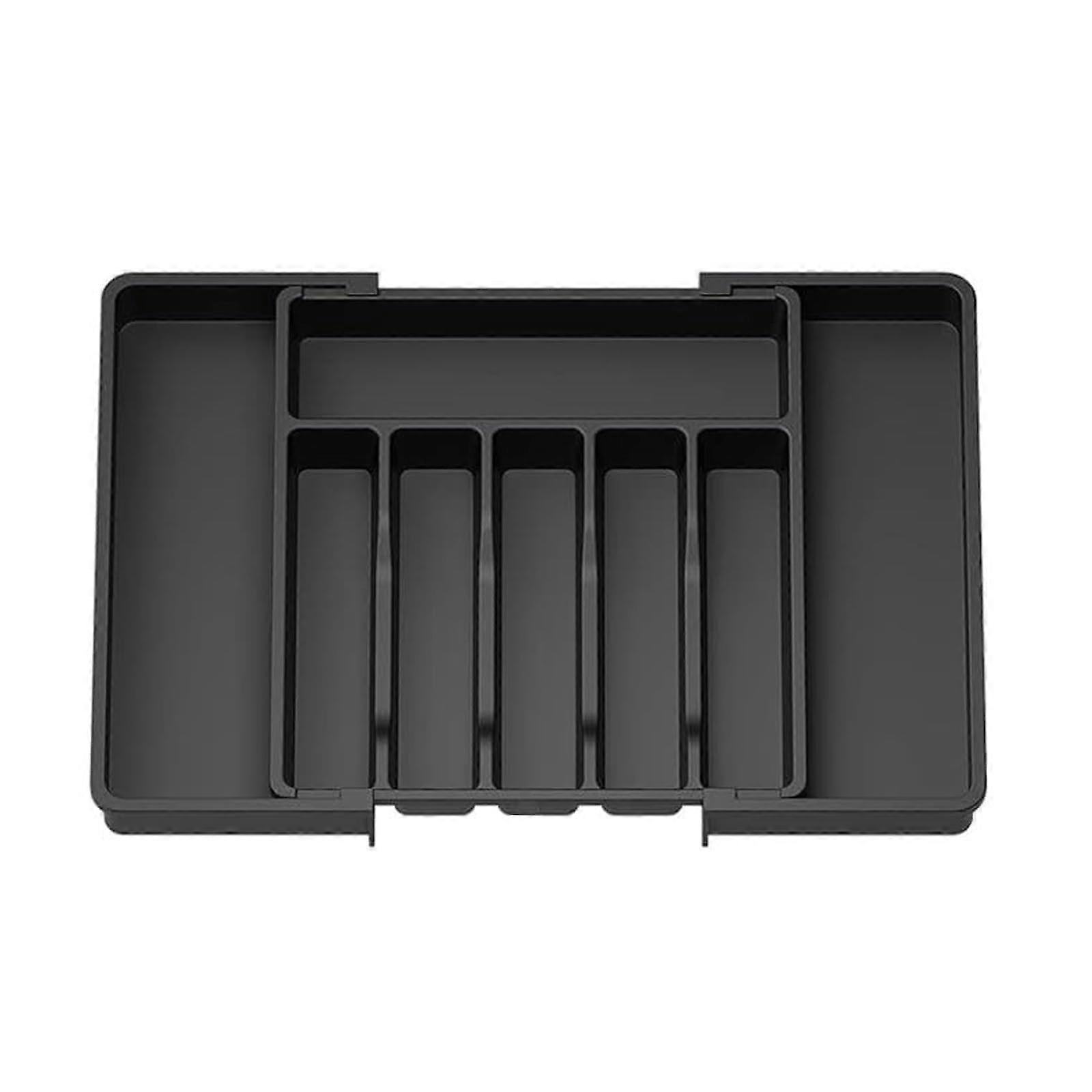 Large Expandable Silverware Drawer Organizer, Adjustable BPA Utensil Tray for Kitchen Storage