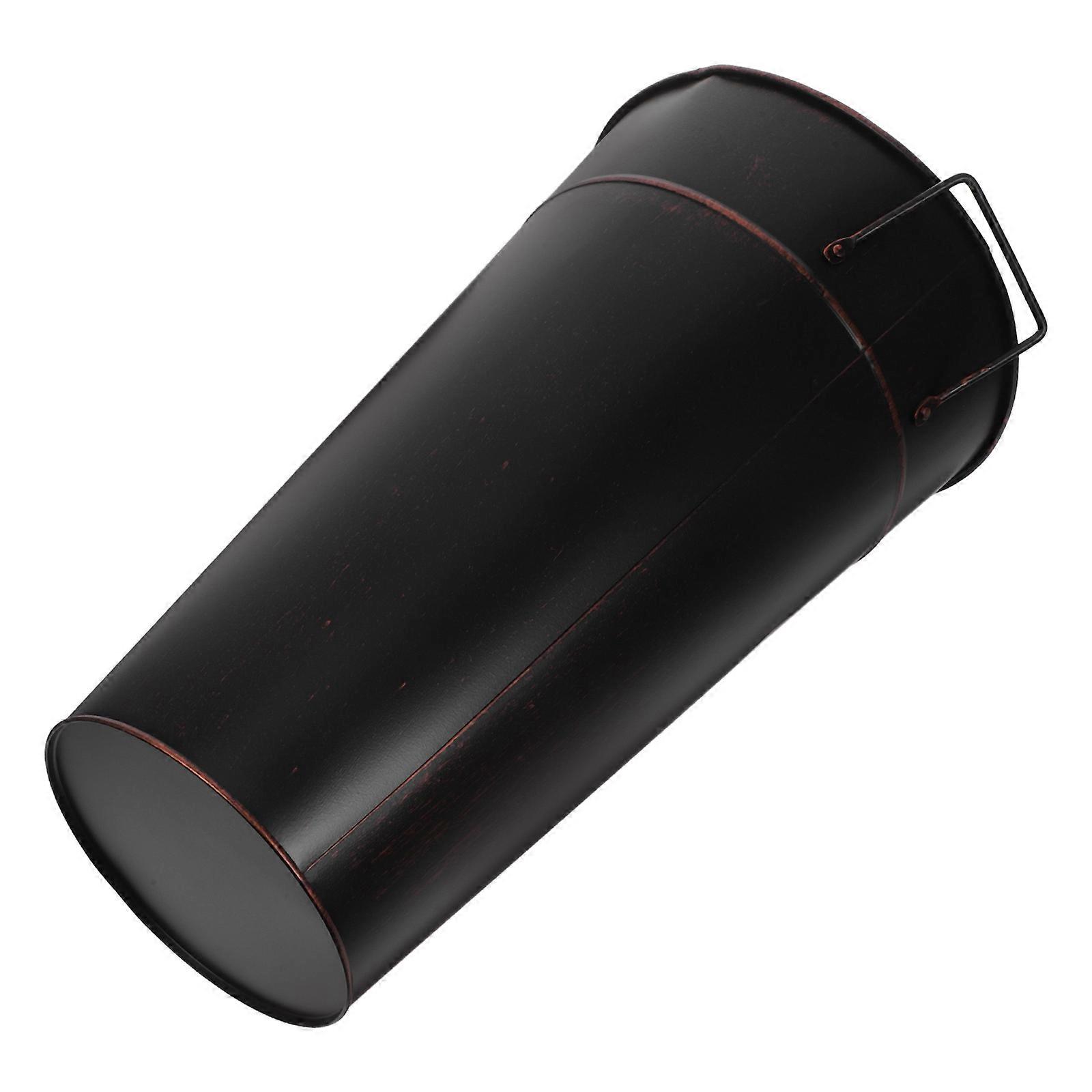 Iron Coal Storage Bucket with Handle for Storage Firewood Carrier