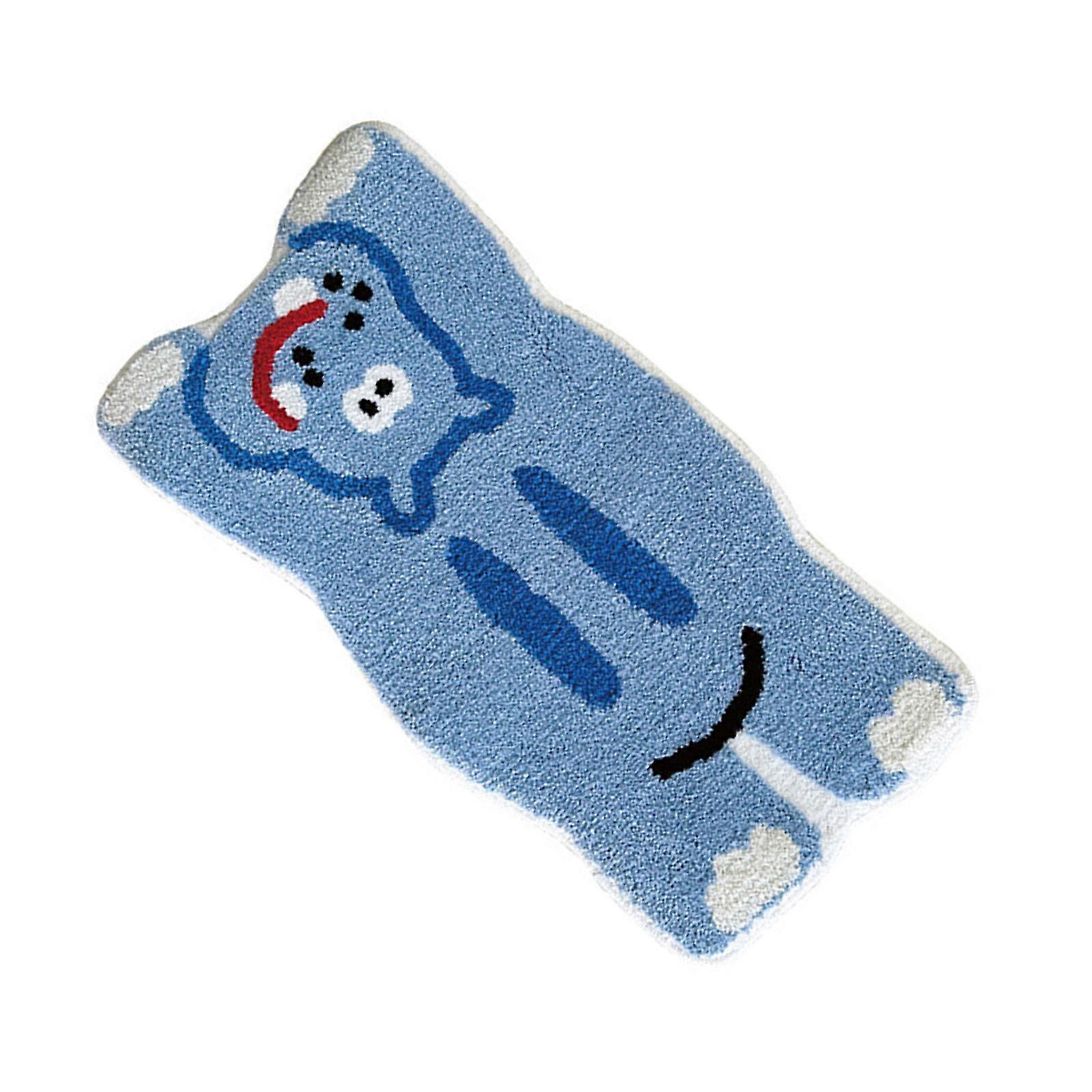 Plush Cartoon Animal Design Flocking Rug for Bedrooms Soft Texture Nonslip Machine Washable Floor Mat Absorbent Carpet Multicolor