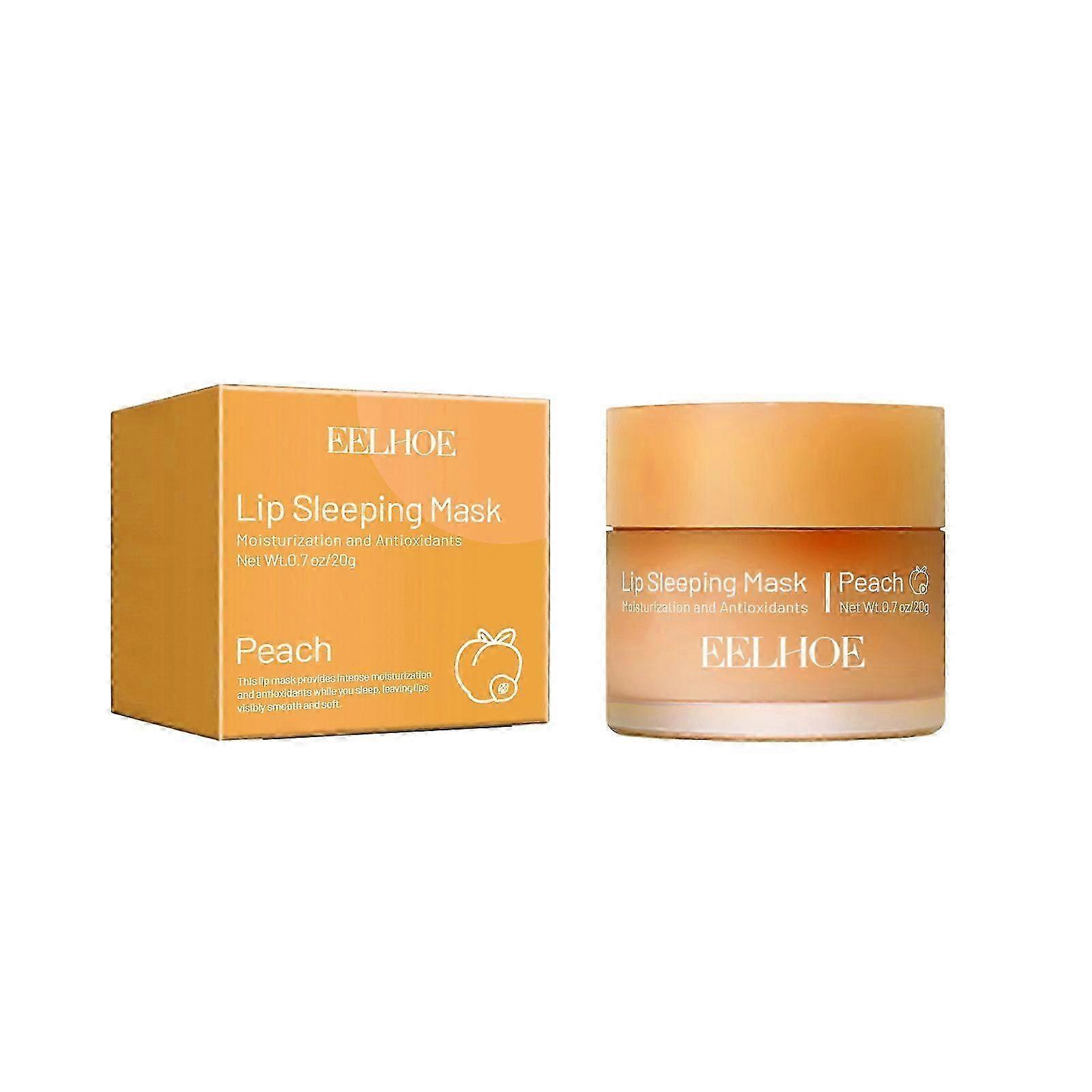 Lip Sleeping Mask - Moisturizing & Exfoliating Lip Care with Peach Extract, Shea Butter & Camellia Oil