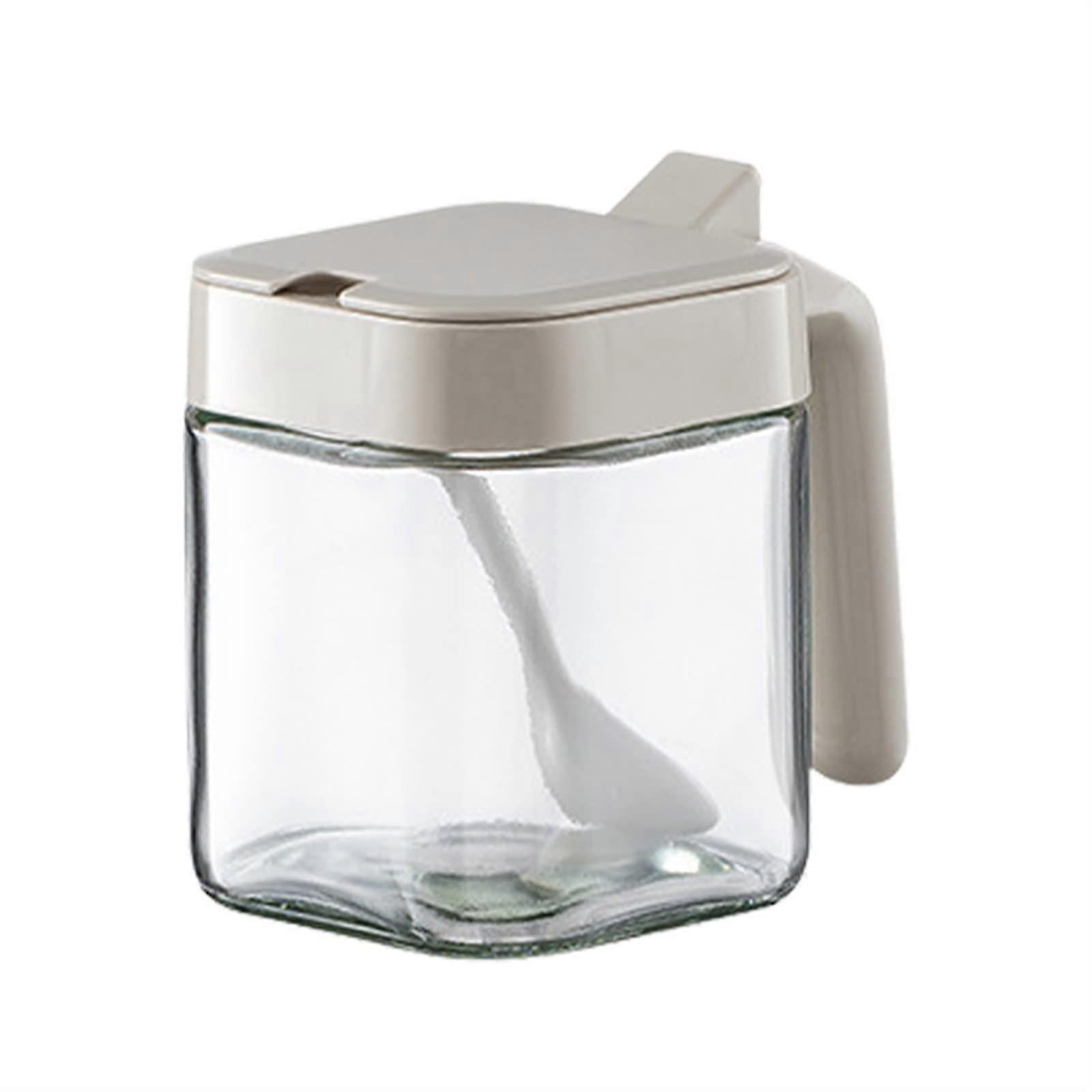 Spice Storage Container Set with Lid and Spoon for Salt Sugar Spices Countertop Kitchen Use