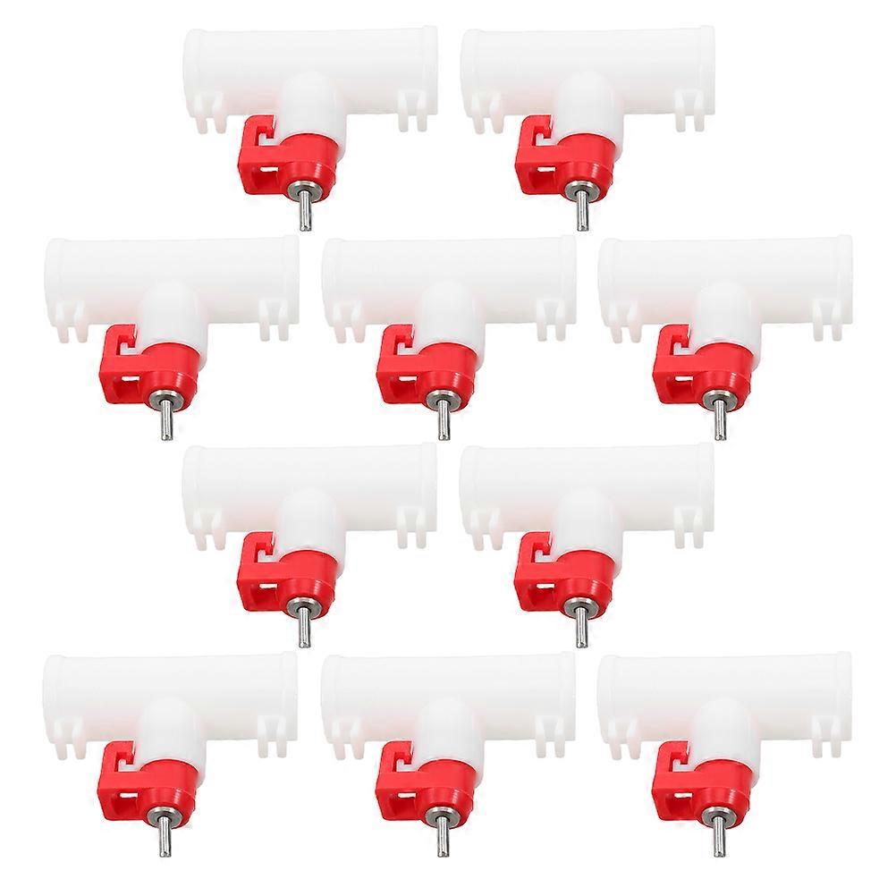 Chicken Waterer Automatic Dual-Head Ball Valve for Poultry 10Pcs Reusable