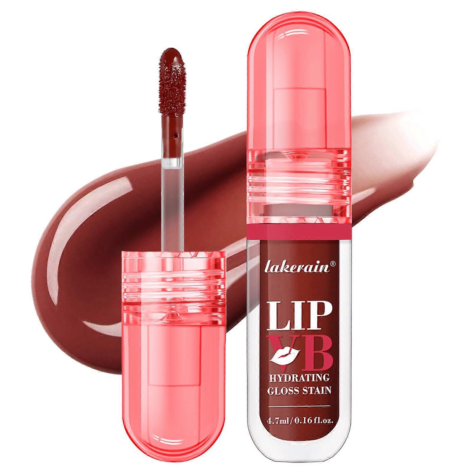 Hydrating Lip Gloss with 12HR Deep Hydration, NonSticky Plumping Waterproof Stain, Mocha Shine