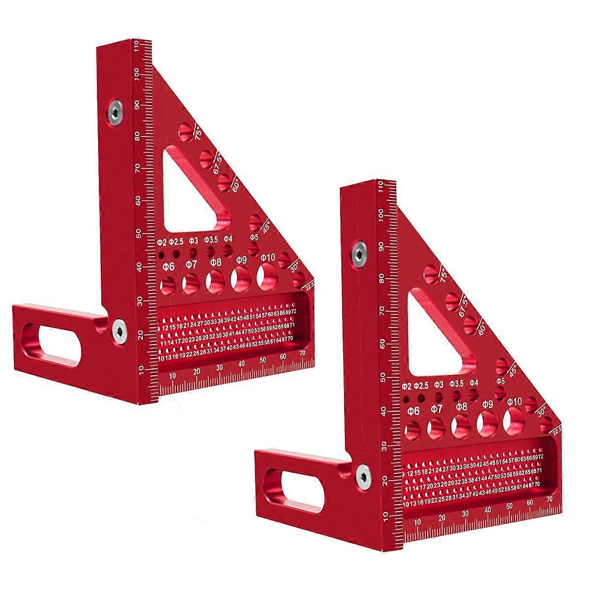 3D Aluminum Alloy Woodworking Square Protractor Ruler with  Precision Angle Scale and DualSided Laser Markings