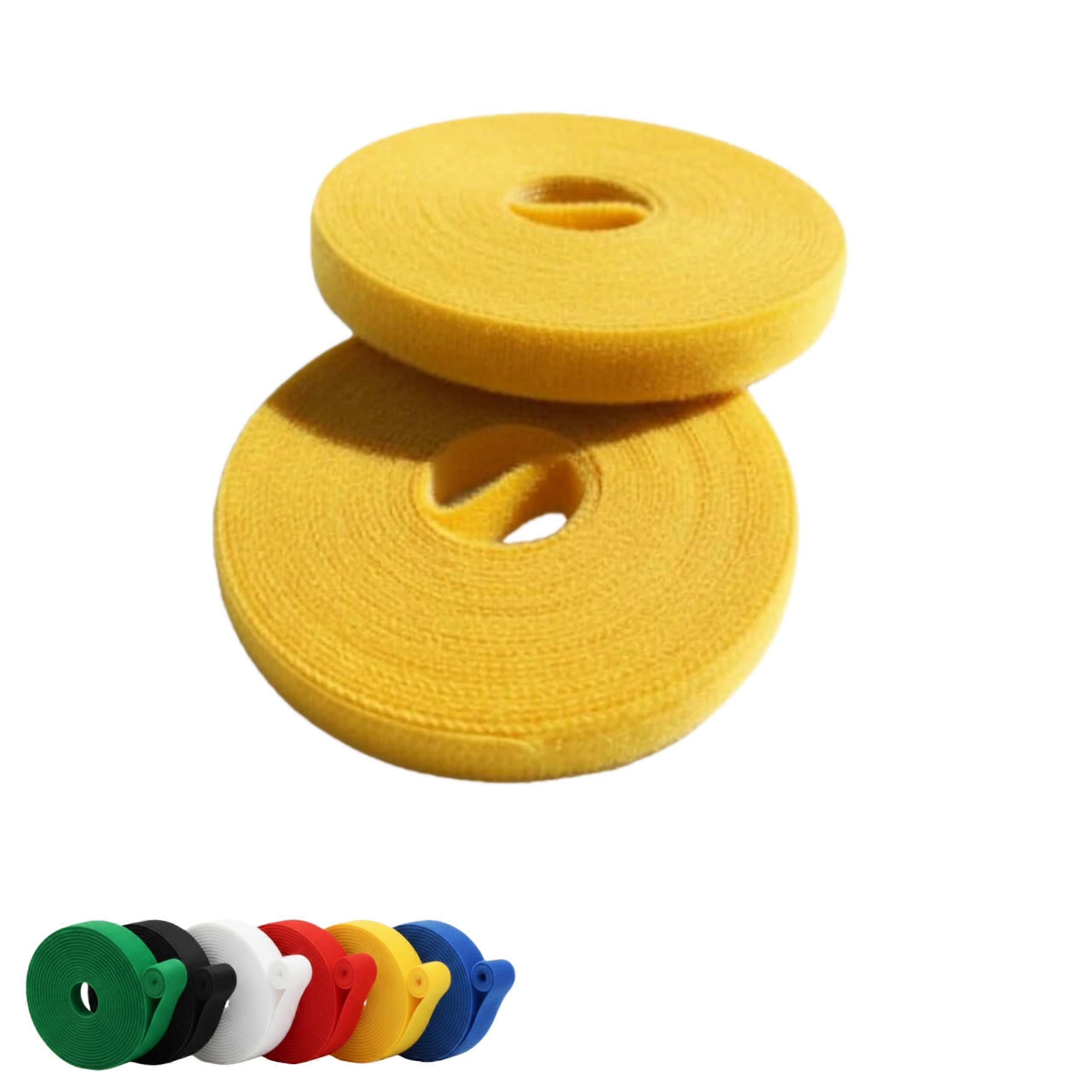 Vis Yellow Hook and Loop Tape 0.4in x 10ft 2 Pack Reusable DoubleSided OSHA Safety Straps