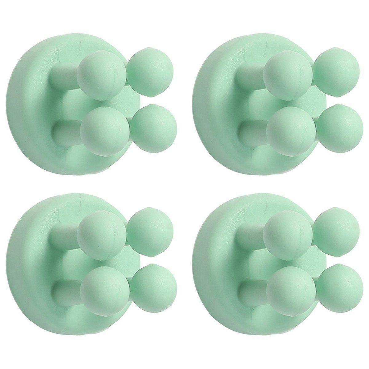 4Pcs Silicone Toothbrush Holders - Multi-Function Self Adhesive Wall Mounted Hooks for Hanging Ke C