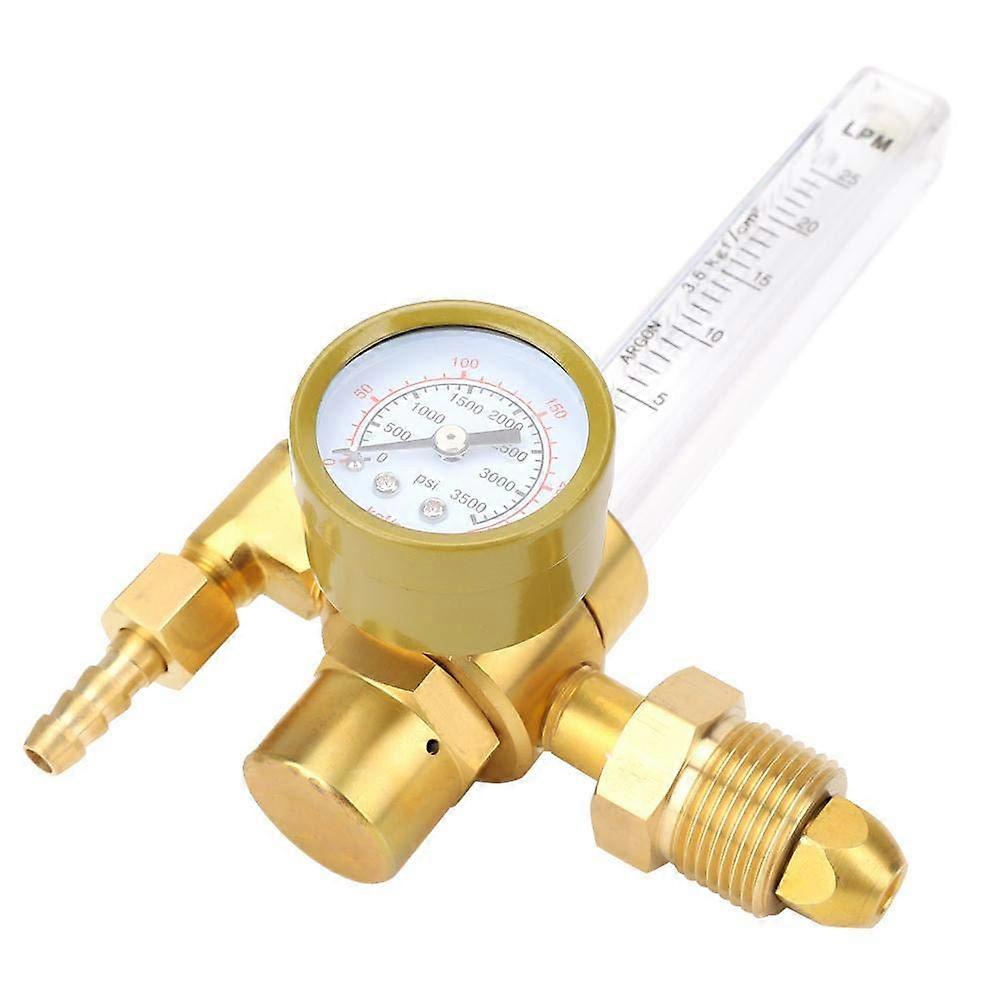 Argon Gas Regulator with Flowmeter for TIG Welding, Brass Pressure Reducer with Precise Control