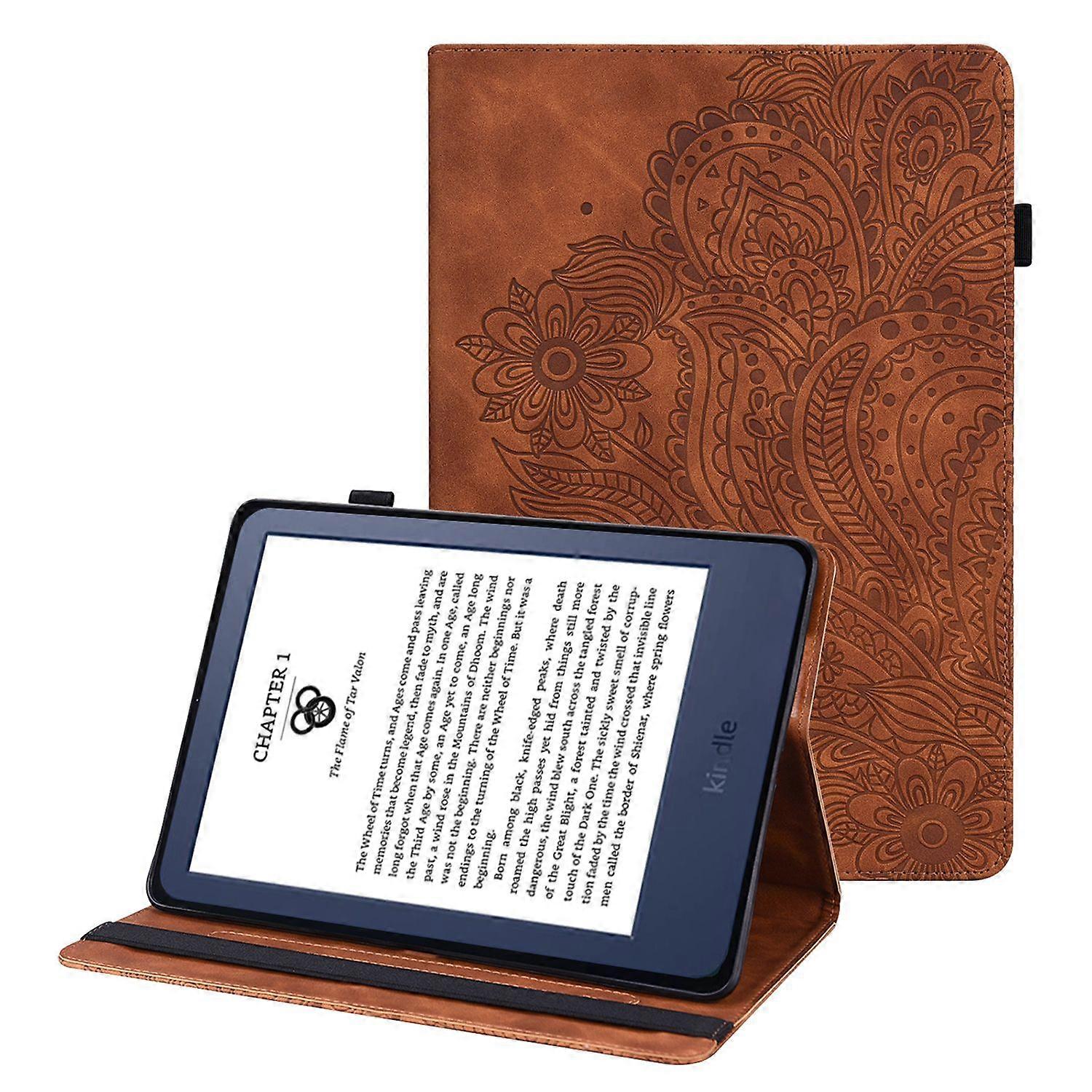 For Amazon Kindle 6 inch (2024)/(2022) PU Leather E-Reader Case Pattern Imprinted Card Holder Stand 