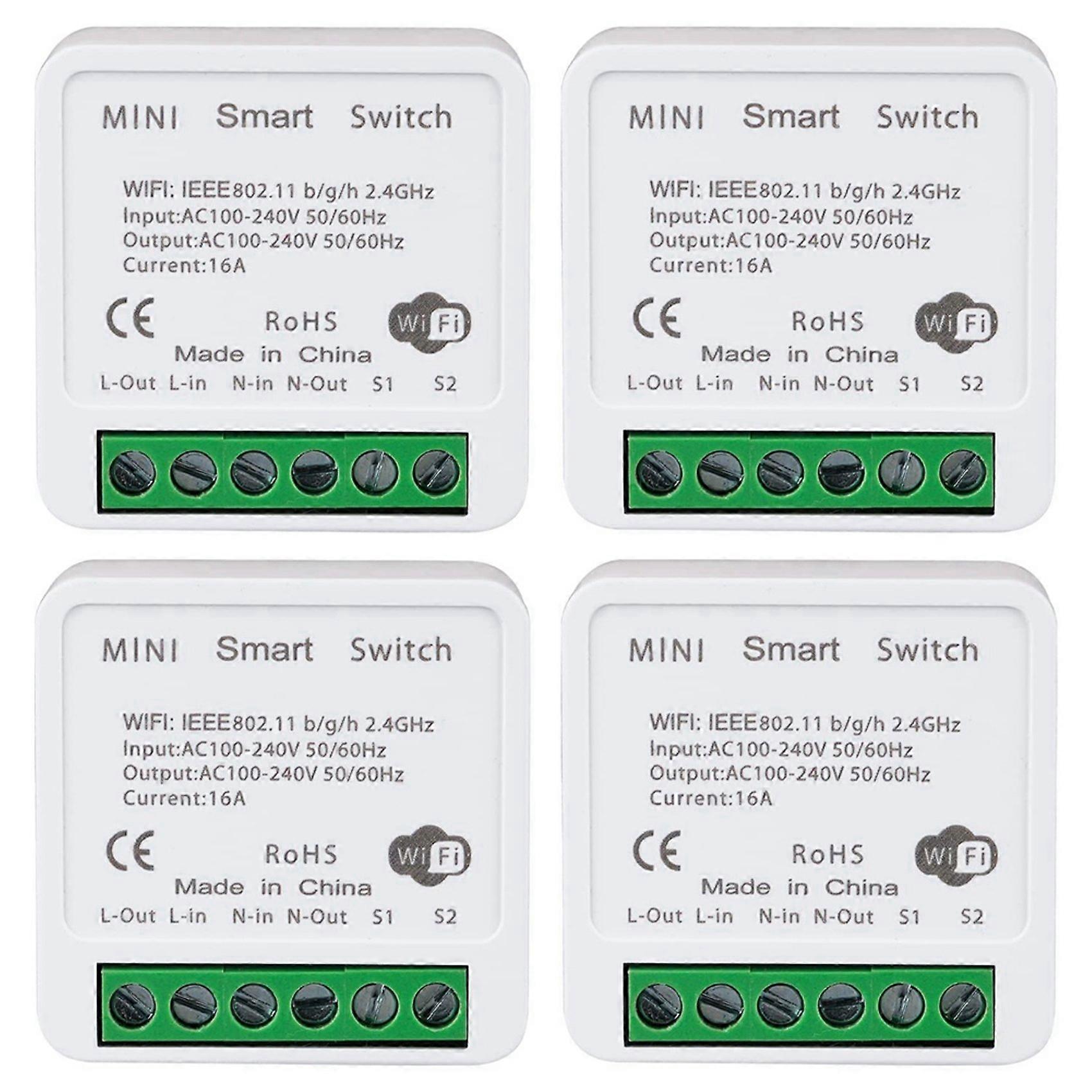 8PCS WiFi Smart Switch Light Switch, APP Remote Control, Voice Control, DIY Mode, Timer Function, LAN Control, 2 Way 16A