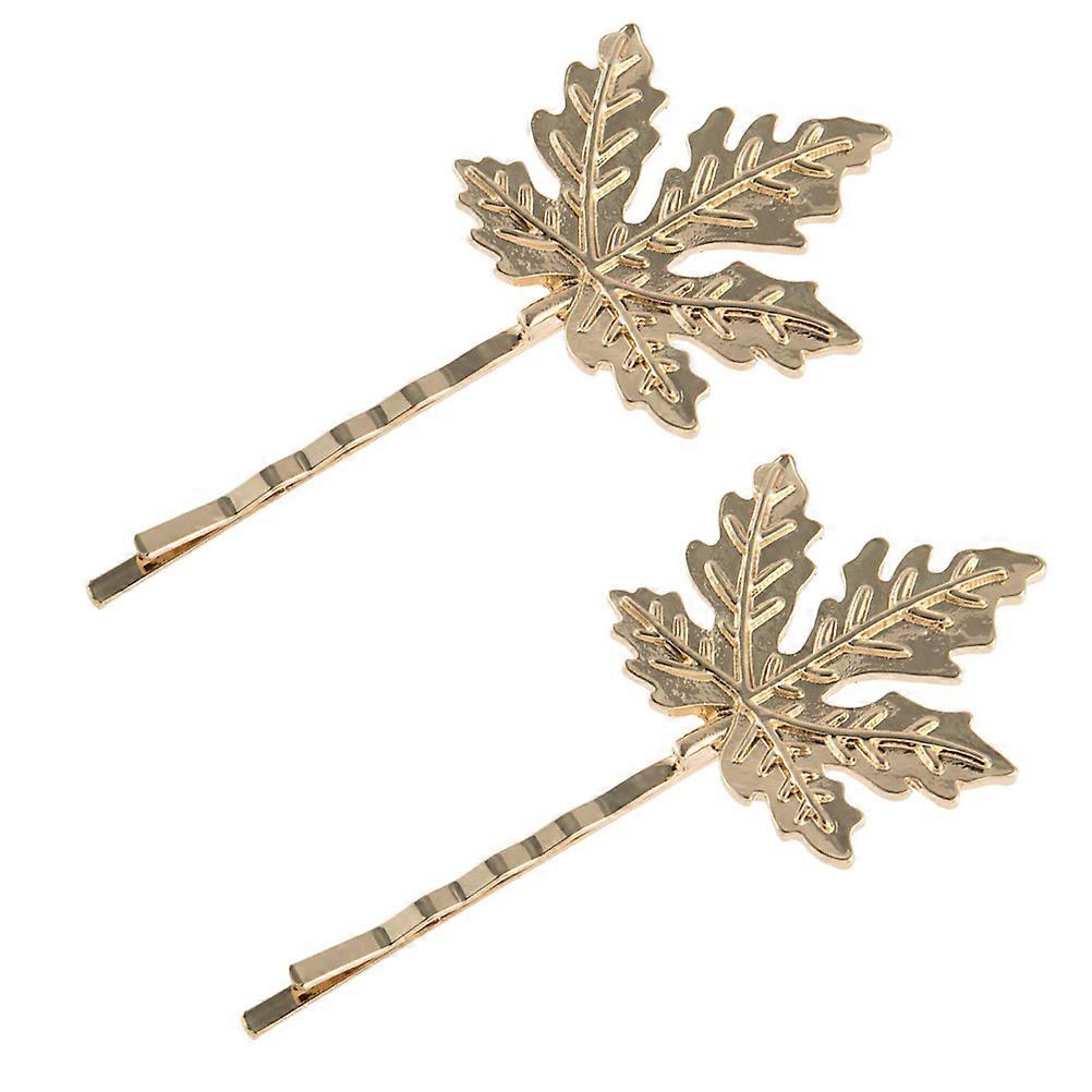 Alloy Hair Accessories Maple Leaf Design Party Wedding Use 2Pcs