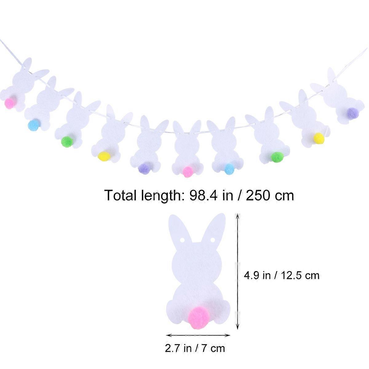 Rabbit Shape Easter Decorations Bunting Banners for Party 2.5 Meters