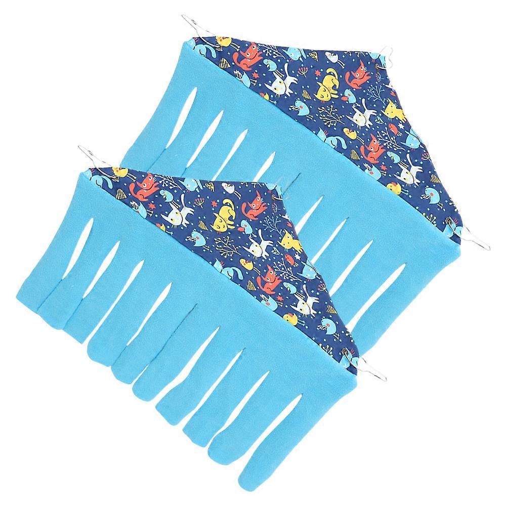 Guinea Pig Corner Hideout for Small Pets 2Pcs -Blue Tent