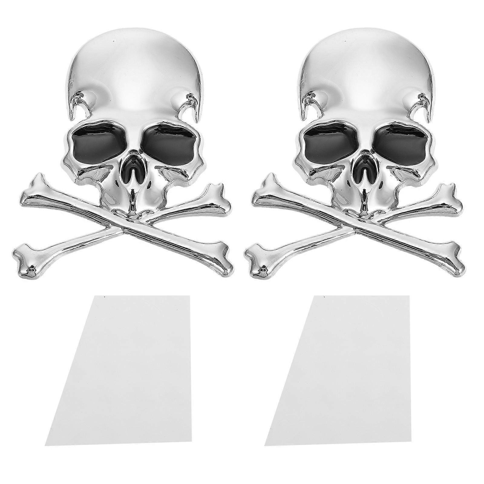 Silver Skull Sticker Decor for Decoration 16Pcs Creative Car Stickers