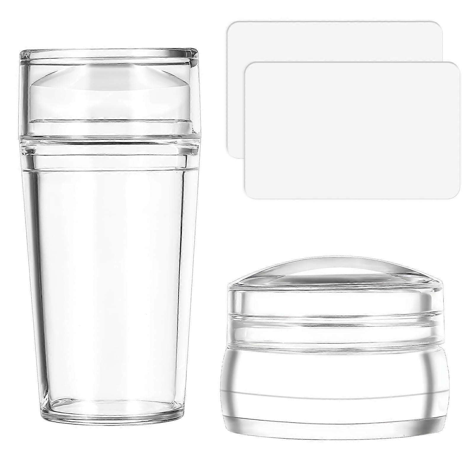 Nail Art Stamper Kit Clear Silicone Jelly with Scraper for Precise French Tip Application