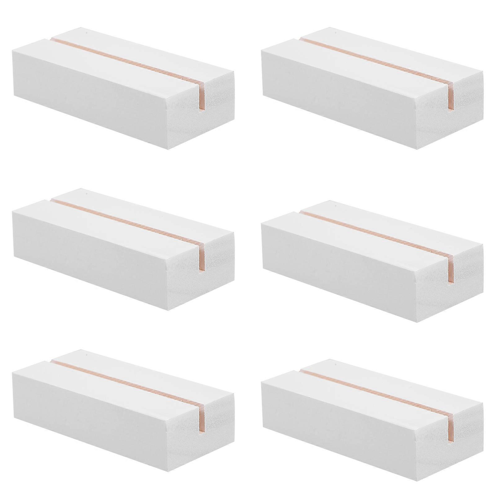 Rustic Wood Note Holders for Display 30Pcs White Wooden Bases