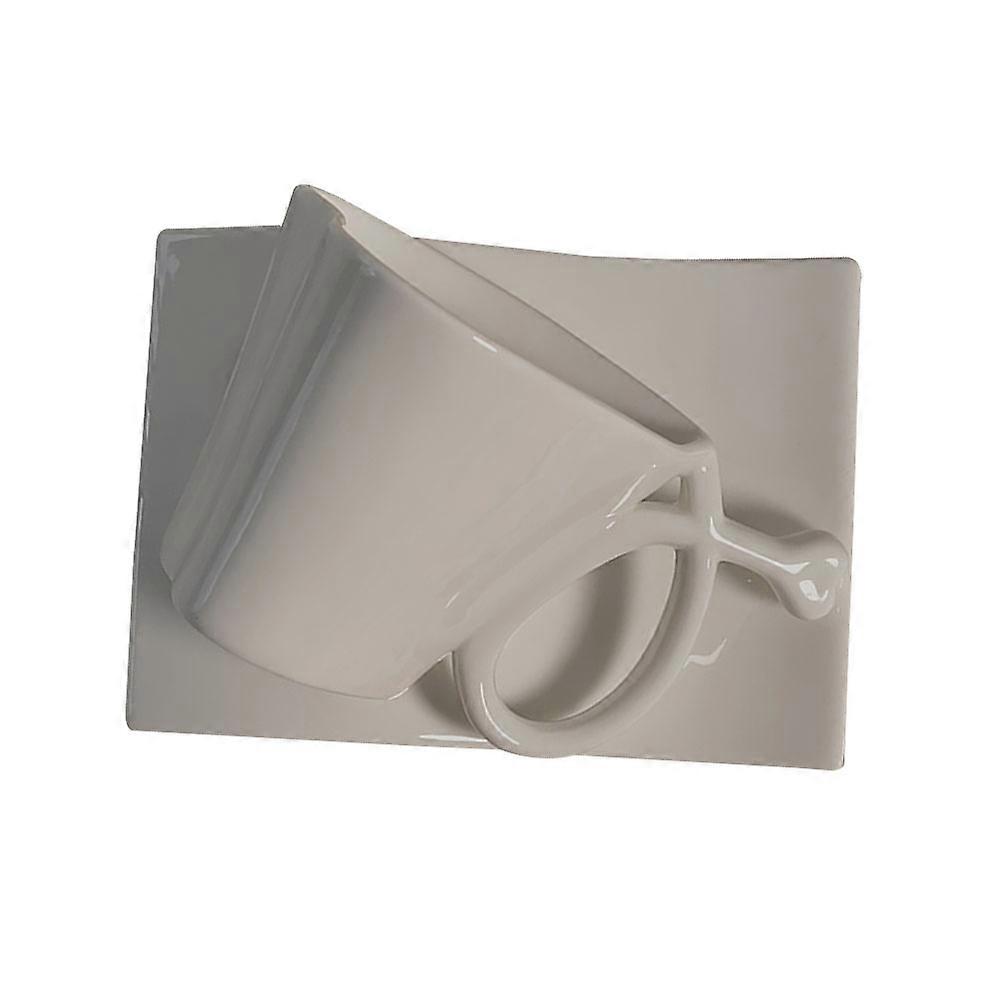 White Ceramic Coffee Cup Heart Shaped for Beverage Drinking 2Sets