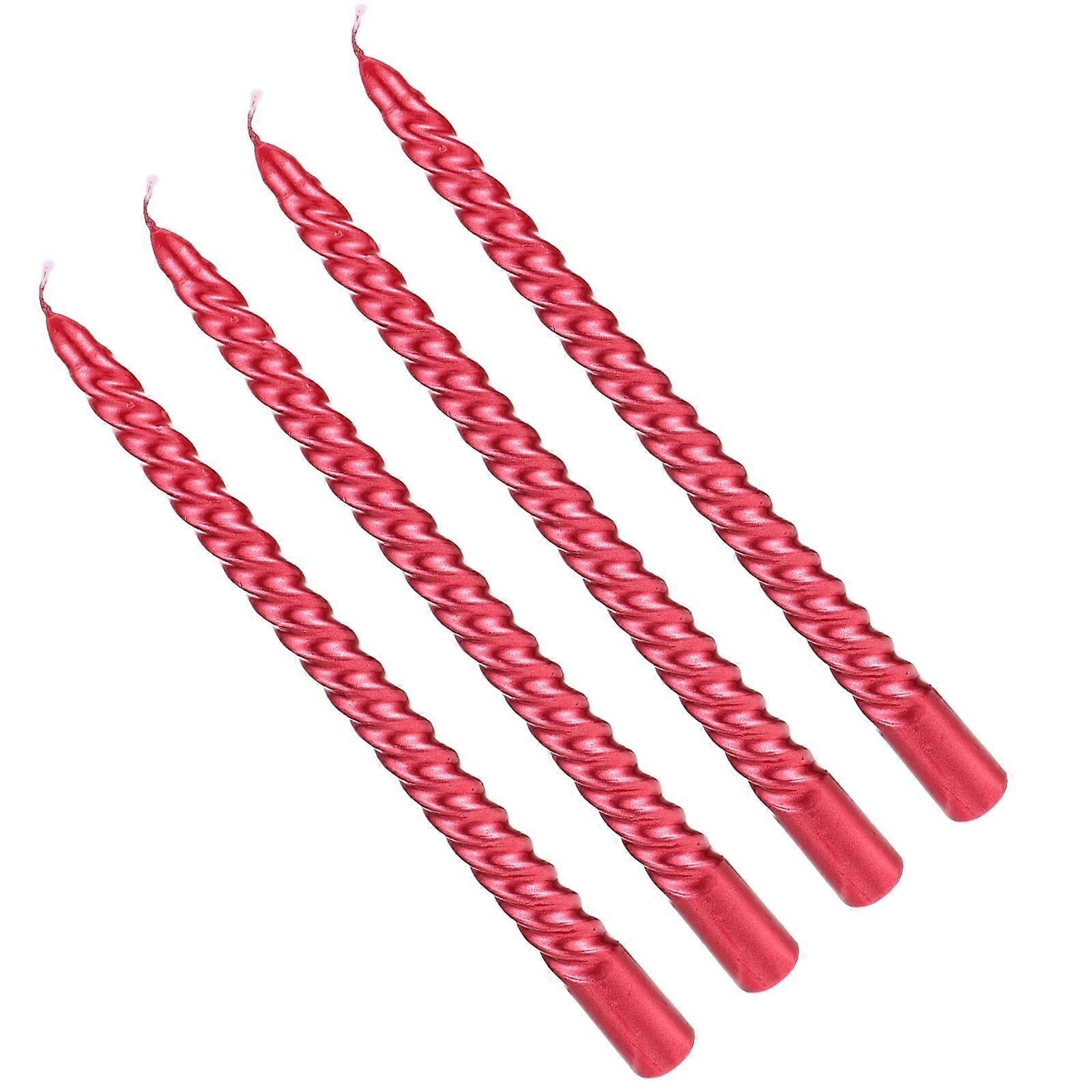 Decorative Scented Taper Candles for Decor 4Pcs Red