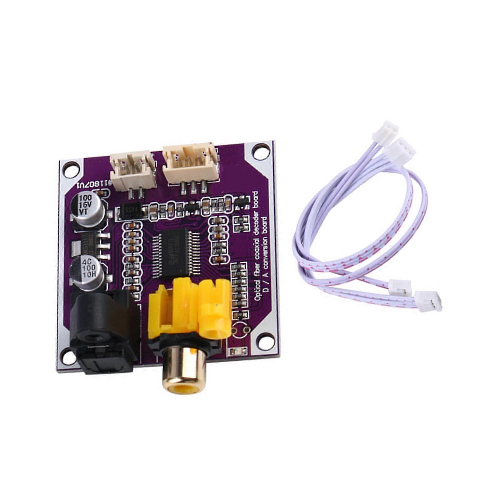 Digital Decoding Board Featuring Opt Coaxial Input for 24Bit 192K Stereo Auditory with Power Protections and Noise Reduction Technology Multicolor