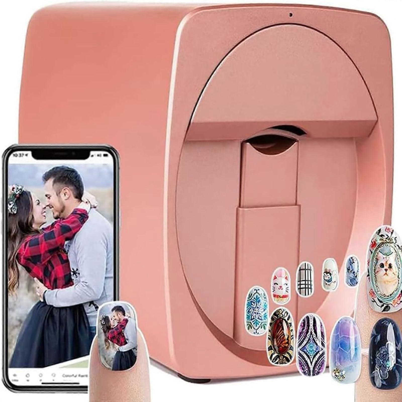 Nail Art Printer with Smart App Control, 2400dpi  Resolution, 35s Fast Printing, Rose Gold