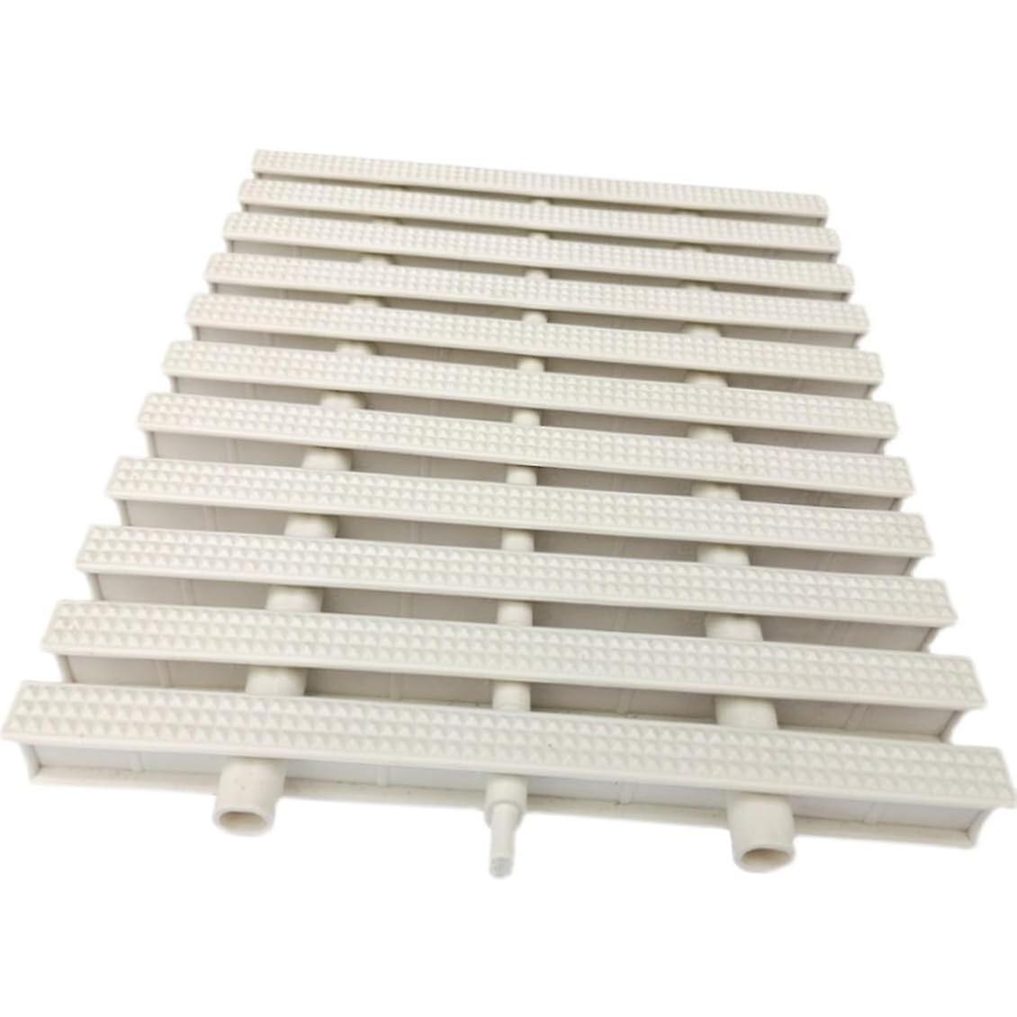Swimming Pool Drain Grate AntiSlip Diamond Pattern Cover 25x100CM White 10pcs Easy Install
