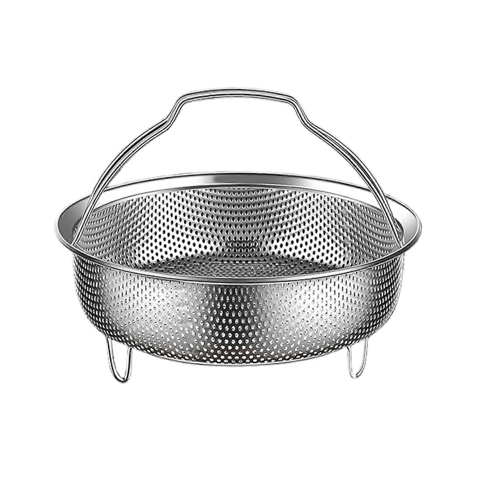 Stainless Steel Steamer Basket with Handle, MultiPurpose Vegetable Steaming Rack, Dishwasher Safe