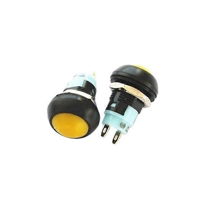 2PCS 12mm Yellow PBS33A Round Latching Push Button Switch 3A 250V for Electronics