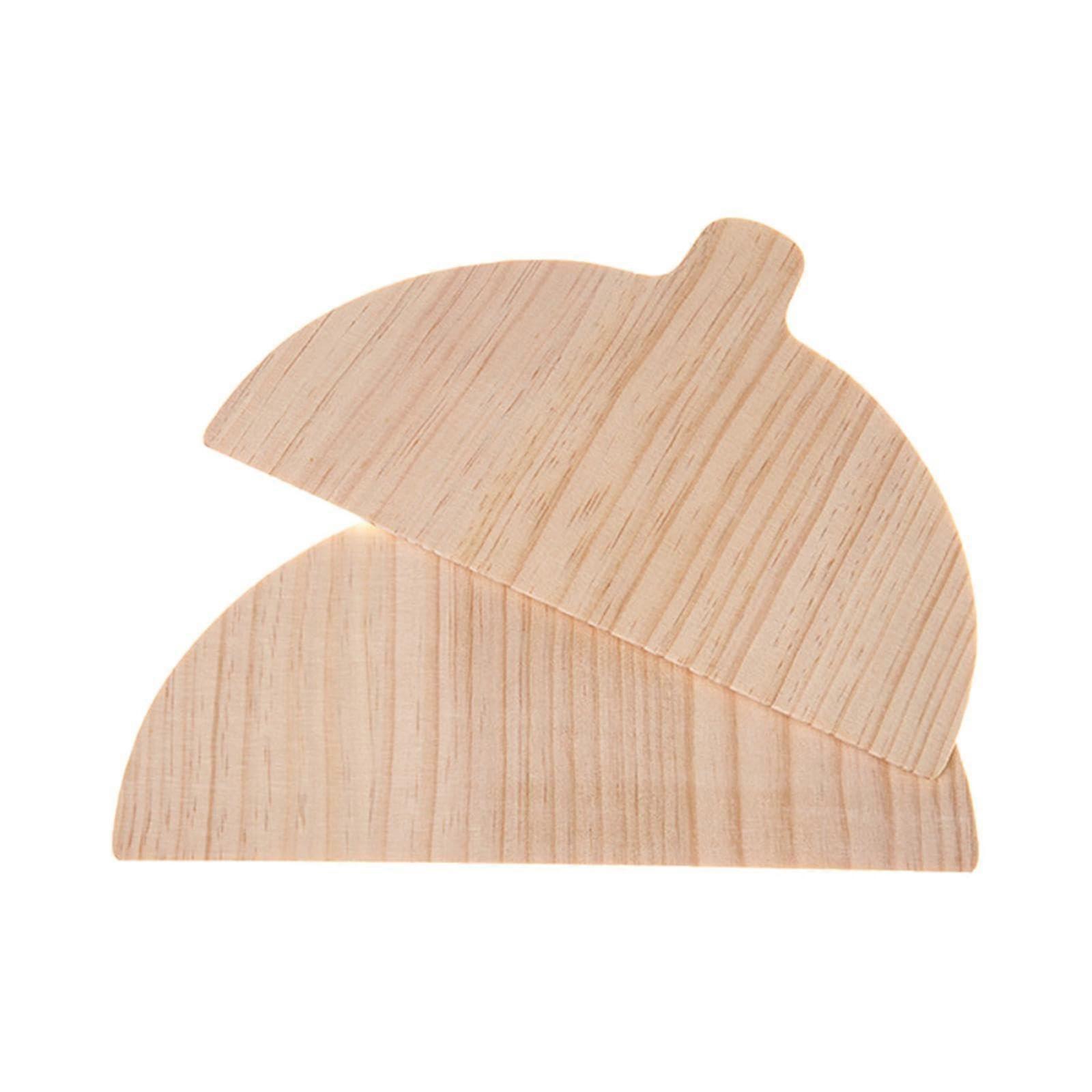 2 Pieces Solid Wood Half Round Pizza Peel Board for Baking Pizza Bread and Vegetables