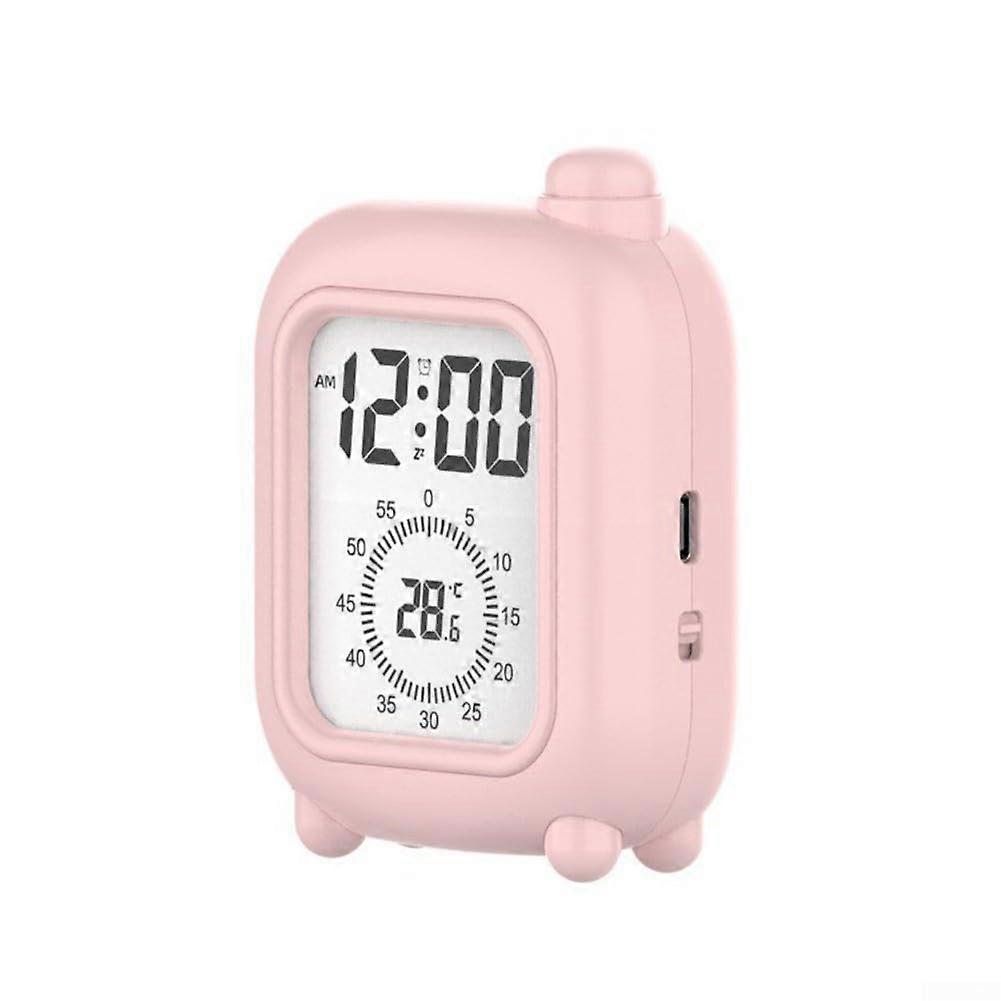 Kitchen Timer with LCD Display and Temperature Sensor, 120Min Digital Countdown, TypeC Rechargeable Pink